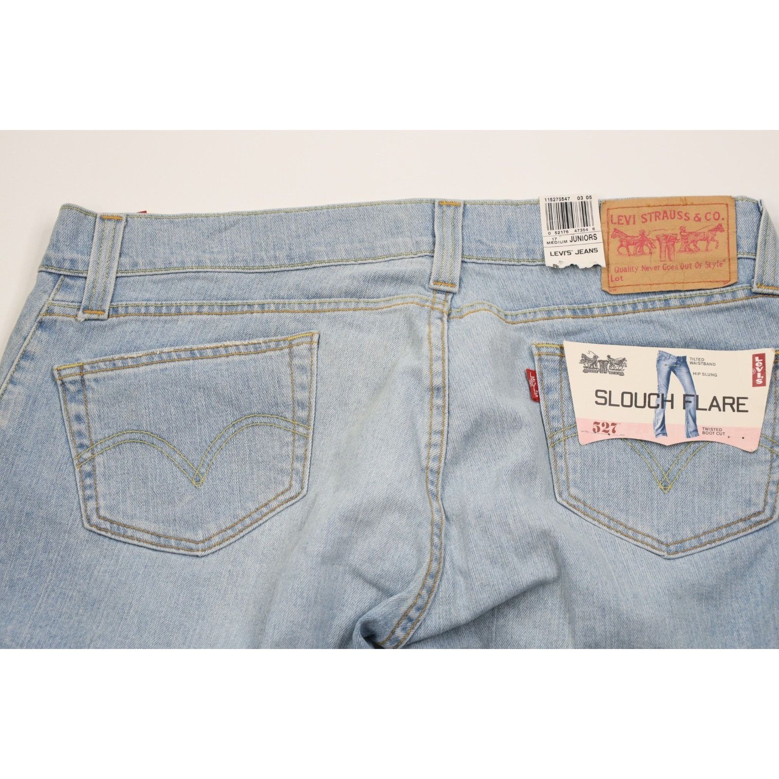 Levi's Deadstock Vintage Y2K Levis 527 Babydoll Slouch Flare Jeans Size 38" / US 16 / IT 52 - 11 Thumbnail