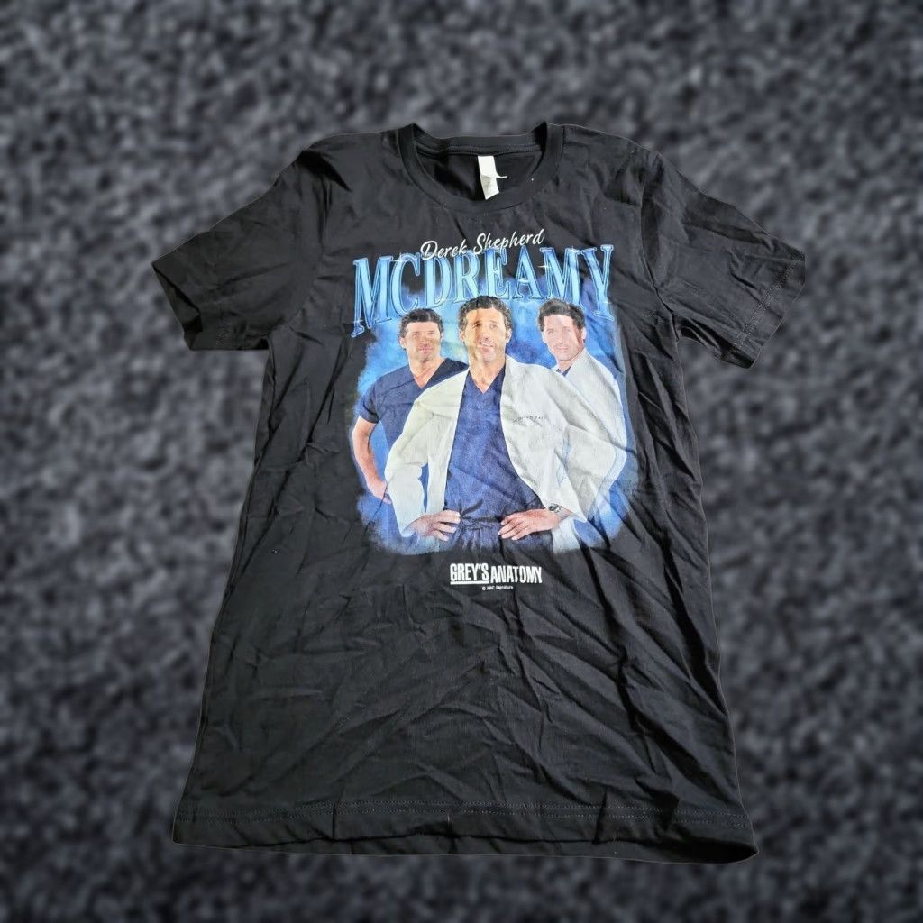 Vintage Womens S McDreamy T-Shirt Grey's Anatomy Bella + Canvas Black Short Sleeve Crew Neck Regular Size S Size S / US 4 / IT 40 - 1 Thumbnail