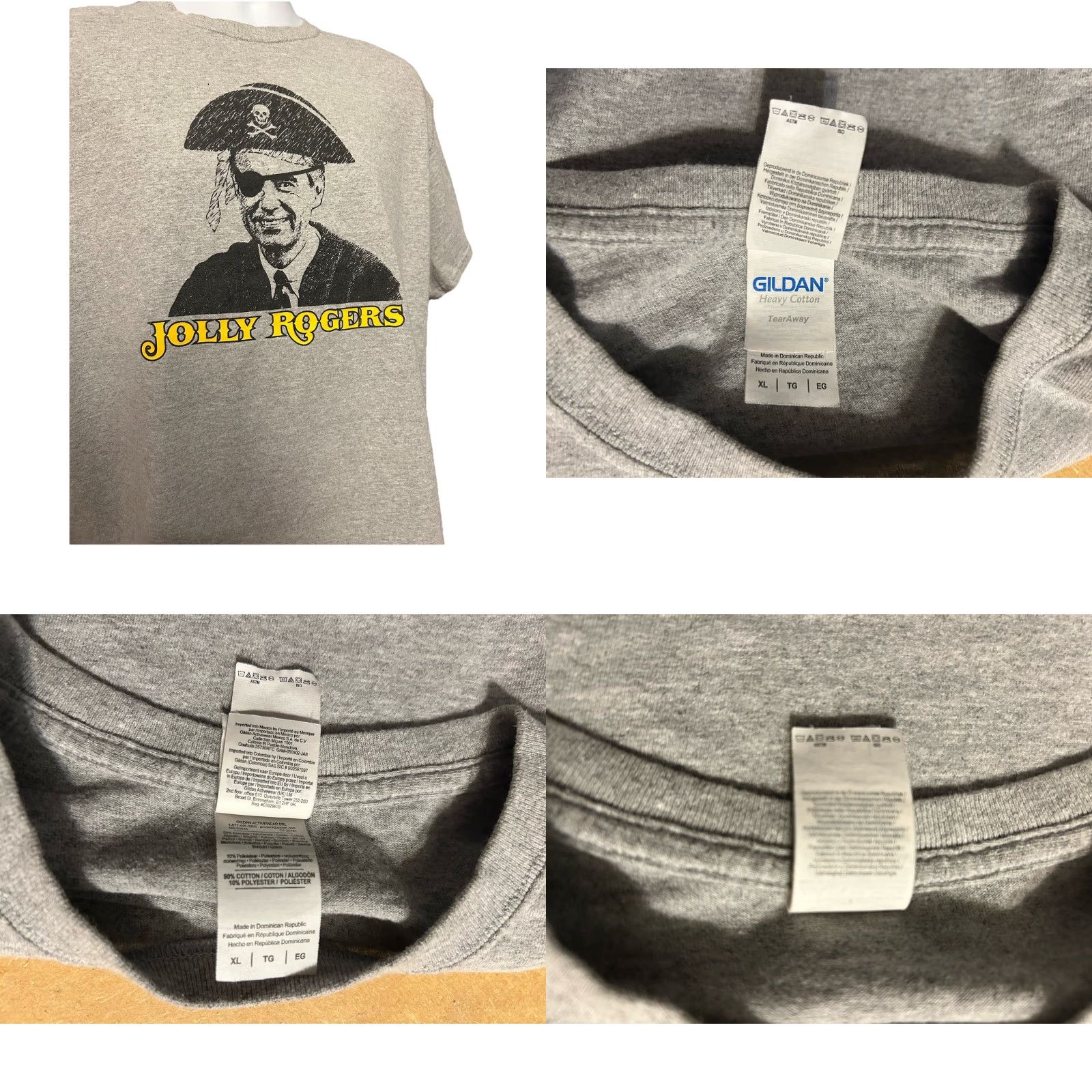 Gildan Gildan T-Shirt Pittsburgh Pirates Jolly Rogers Crew Neck Men XL Gray Short Sleeve Sports Vintage No Size US XL / EU 56 / 4 - 8 Thumbnail