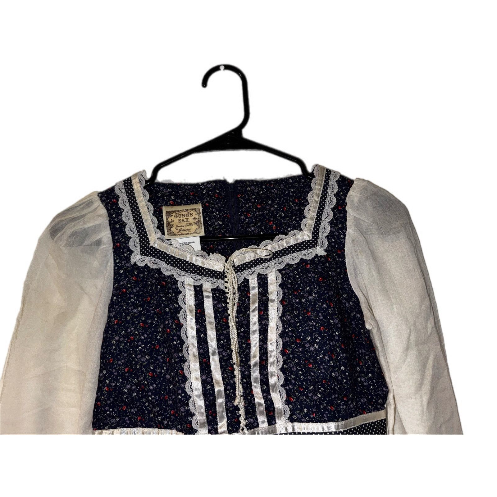 Vintage Vintage 1970’s Gunne Sax Blue & White Floral Dress size 14 Size XL / US 12-14 / IT 48-50 - 3 Thumbnail