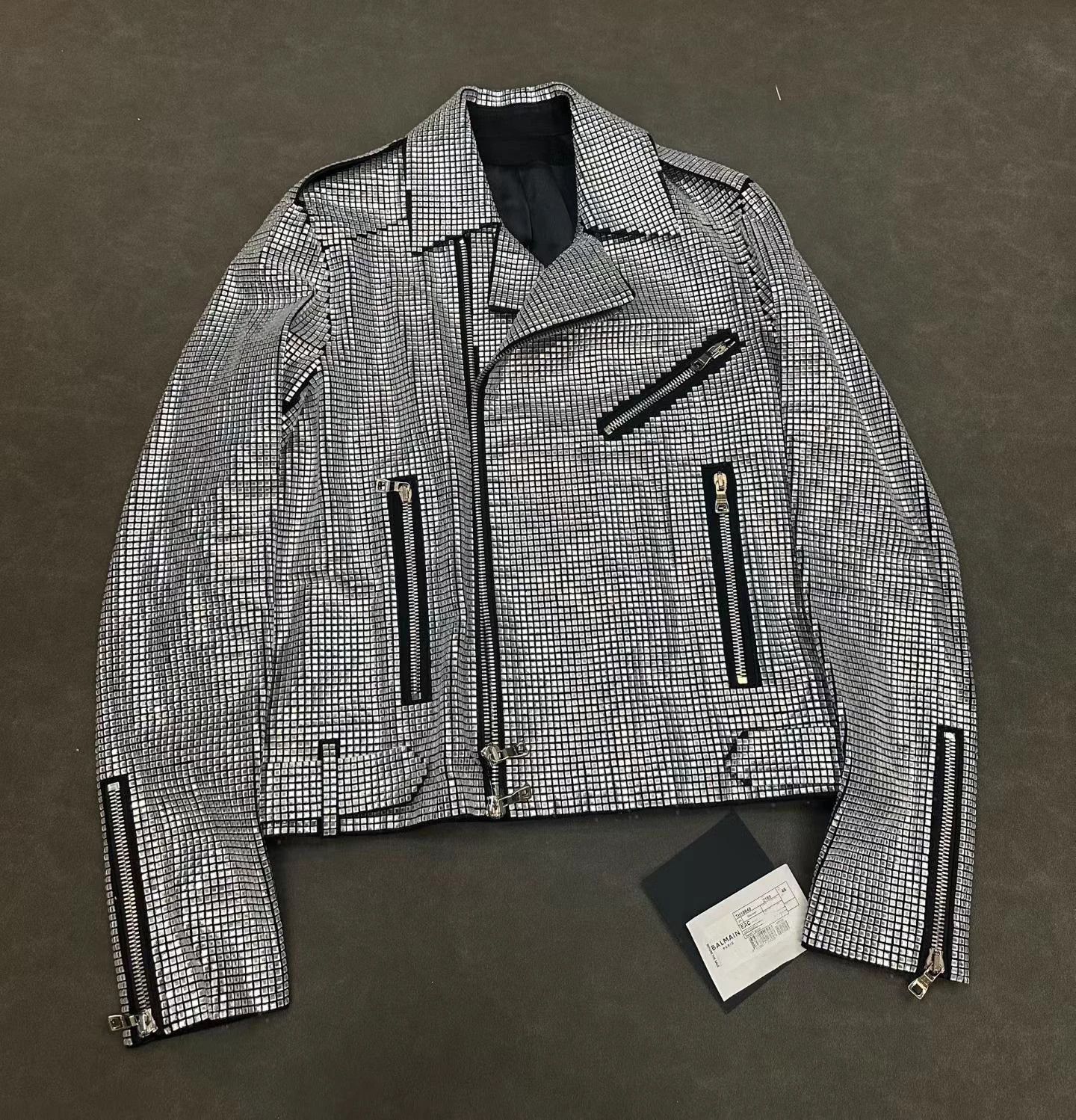 Balmain Balmain Crystal Embellished Biker Jacket Black 48 Size US M / EU 48-50 / 2 - 1 Thumbnail