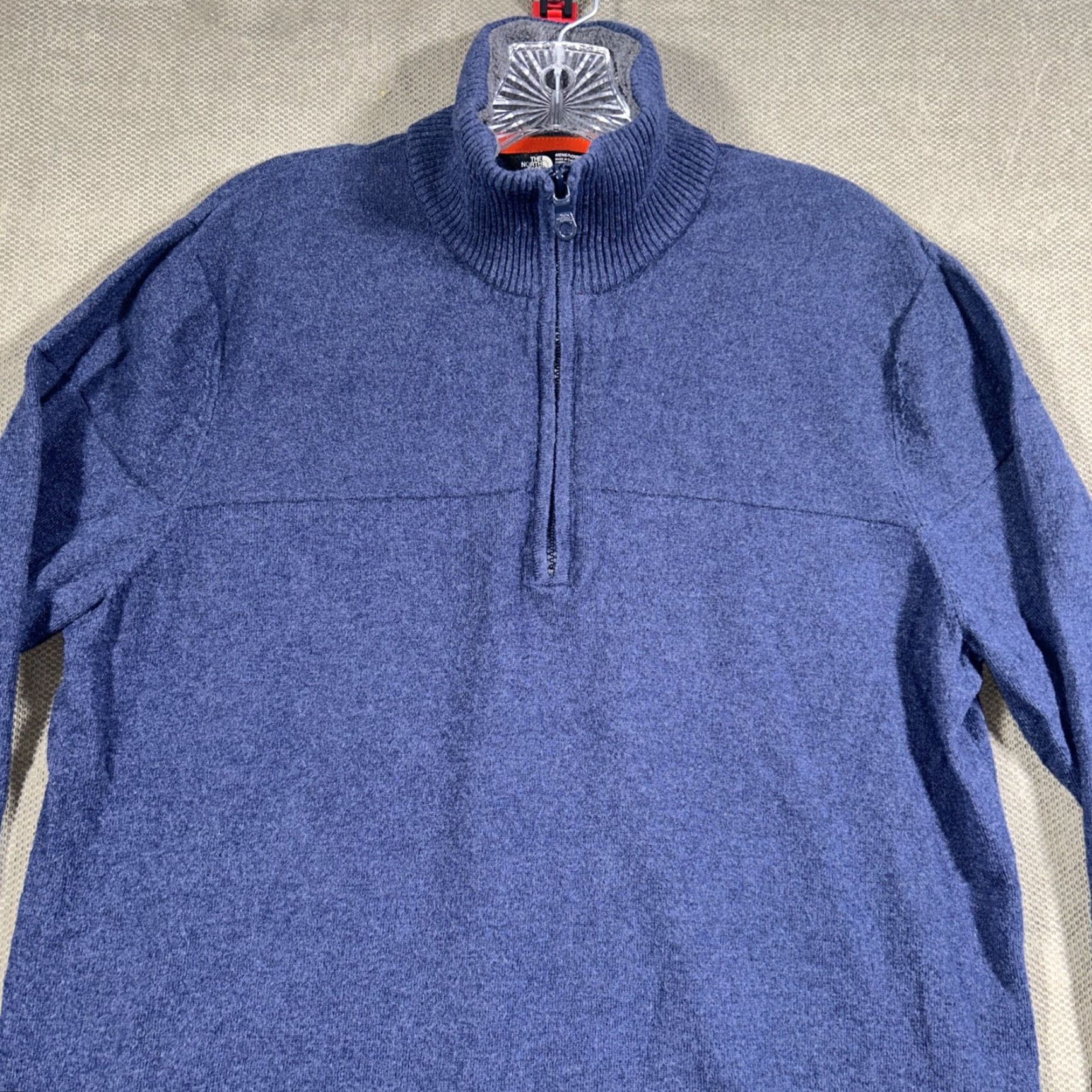 The North Face The North Face Mt Tam 1/4 Zip Sweater Navy Blue Wool Cotton Mens Large Pullover Size US L / EU 52-54 / 3 - 5 Thumbnail
