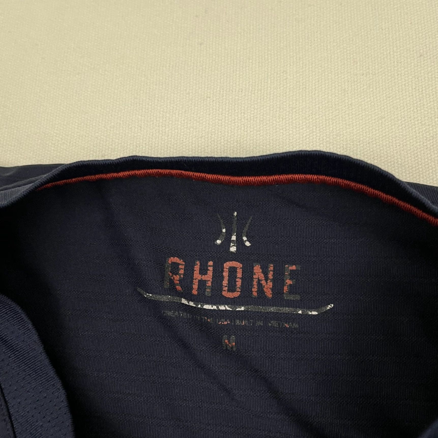 Rhone Rhone Shirt Mens M Navy Blue Active Workout Gym Run Training Long Sleeve V-Neck Size US M / EU 48-50 / 2 - 3 Thumbnail