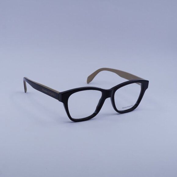 Alexander McQueen Alexander McQueen AM0306O 004 Eyeglasses Black/Brown 52mm Size ONE SIZE - 1 Thumbnail