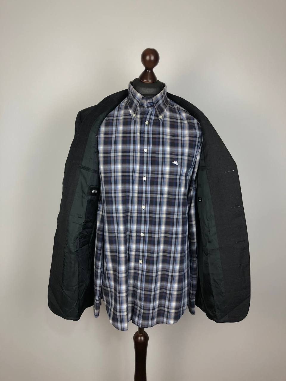 Hugo Boss HUGO BOSS Classic Wool Blazer Jacket Gray Size 52R - 7 Thumbnail