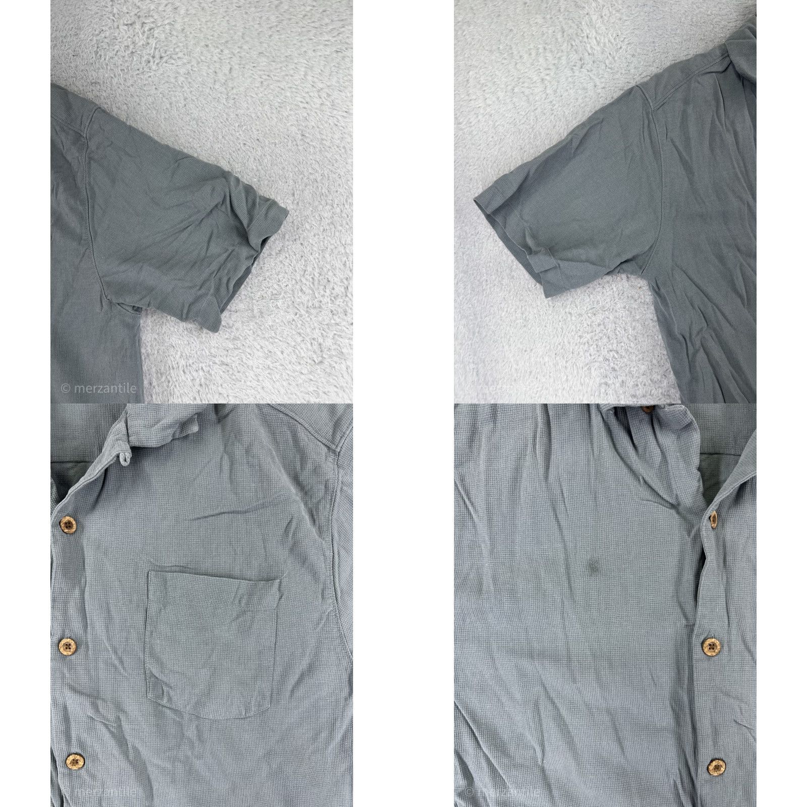 Tommy Bahama Tommy Bahama Shirt Mens Large Gray Solid Button Up Hawaiian Camp 100% Silk Size US L / EU 52-54 / 3 - 8 Thumbnail