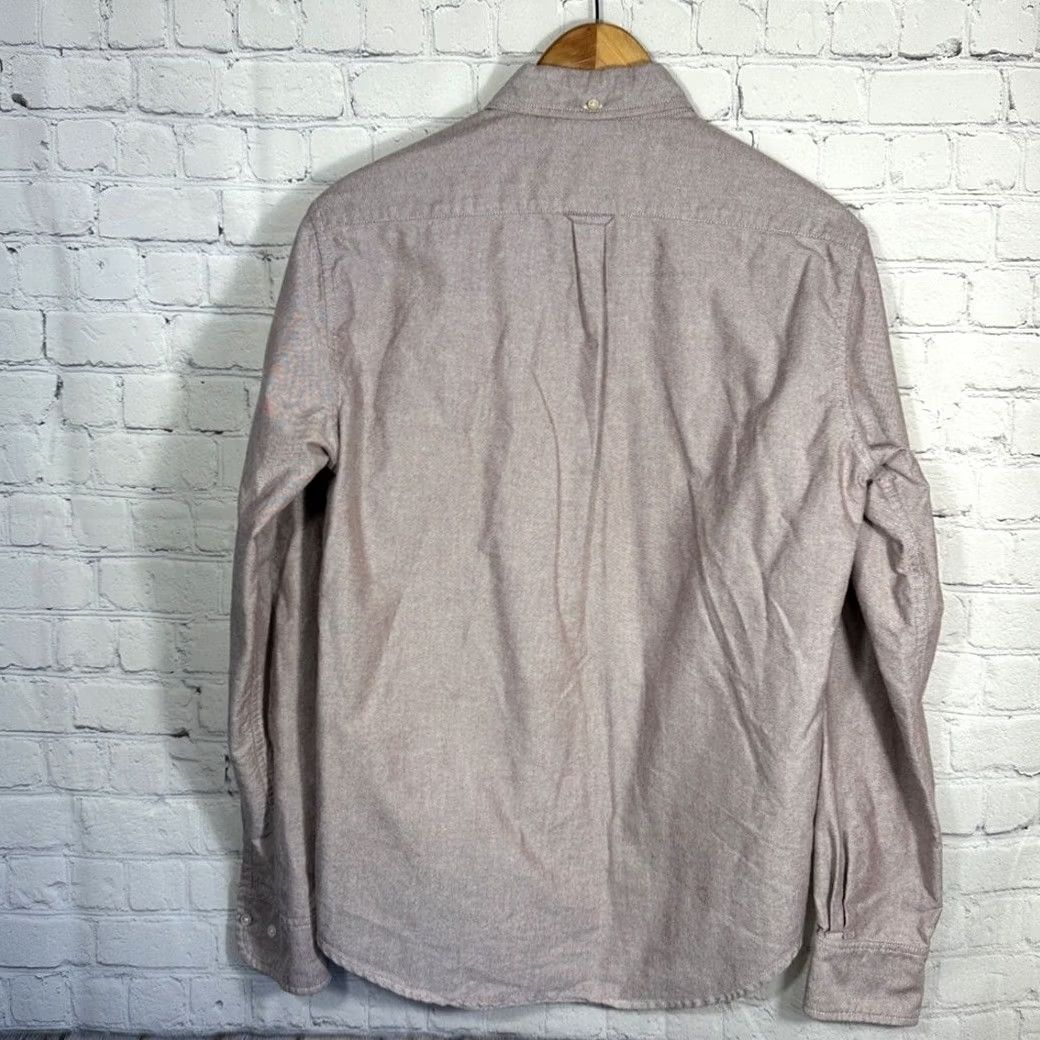 Gustin Gustin Shirt Mens Medium Chambray Cotton Made in USA Button-Up Red Long Sleeve Collared Button-Down Catrediction Size US M / EU 48-50 / 2 - 6 Thumbnail