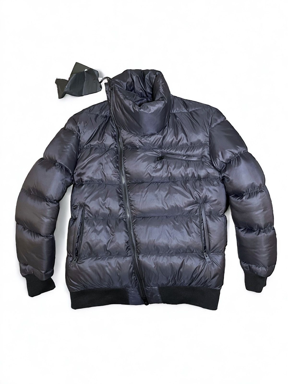 image of Avant Garde La Haine Down Asymmetric Zip Jacket in Black, Men's (Size Small)