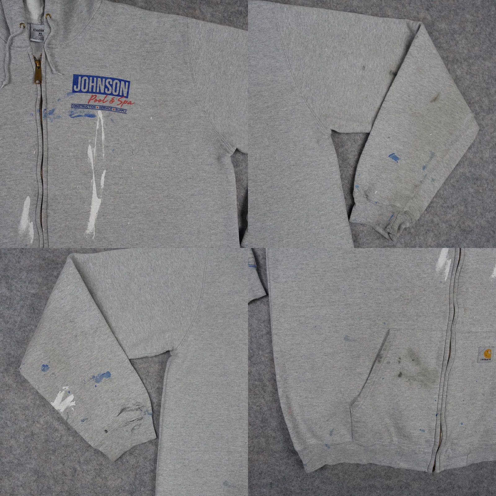 Carhartt Carhartt Hoodie Mens XLT Gray Full Zip Work Sweatshirt Pockets Logo VT Size US XL / EU 56 / 4 - 8 Thumbnail