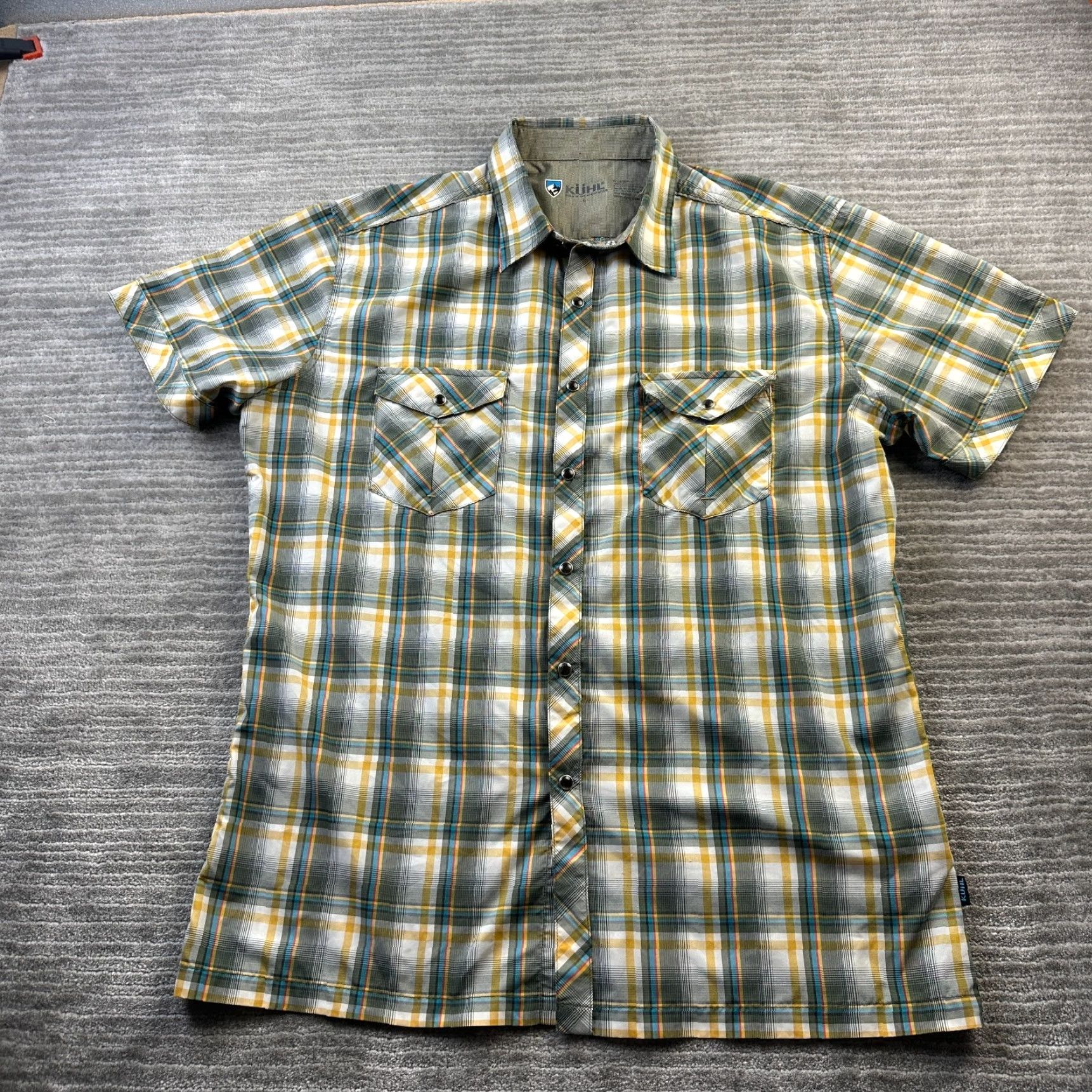 Vintage Kuhl Shirt Mens Large Yellow Western Pearl Snap Outdoors Hiking Shirt Size US L / EU 52-54 / 3 - 2 Thumbnail
