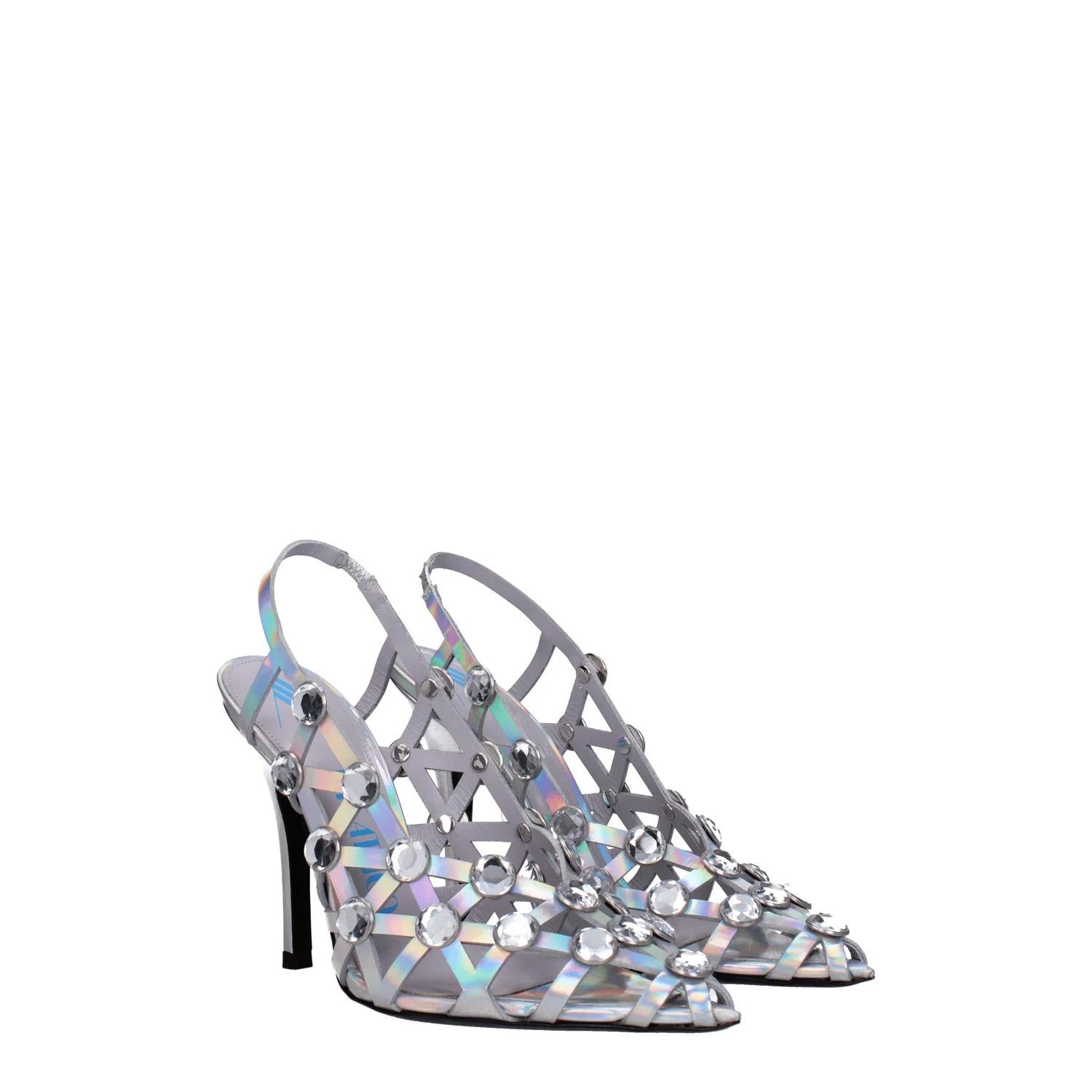 The Attico ob1o1e1224 Leather Sandals in Silver Size US 7.5 / IT 37.5 - 2 Thumbnail