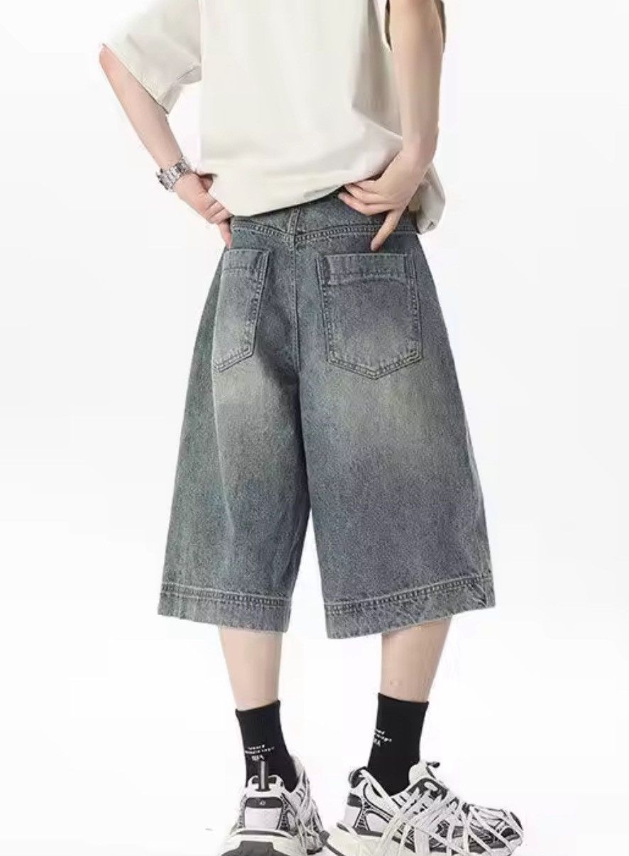 Japanese Brand Double knee Denim Jorts Vintage Style Baggy Hip Hop Party Size US 31 - 6 Thumbnail