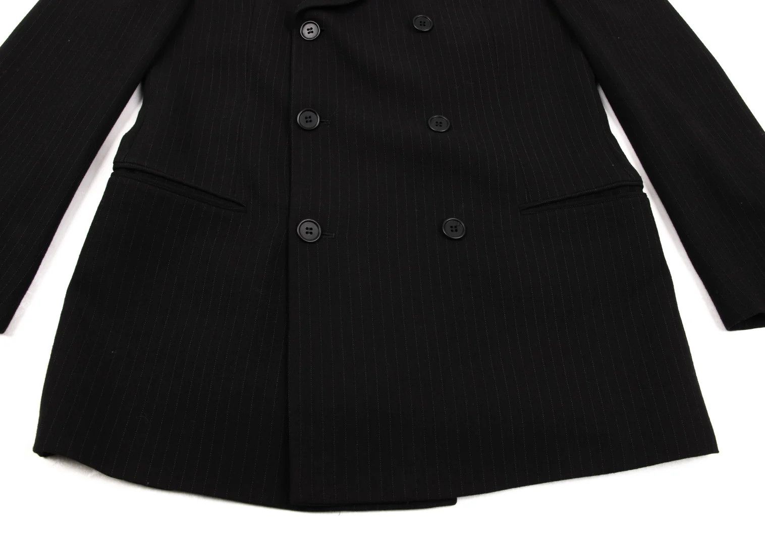 Emporio Armani Pinstripe Wool Double Jacket in Dark Navy Size 48 Size US M / EU 48-50 / 2 - 7 Thumbnail