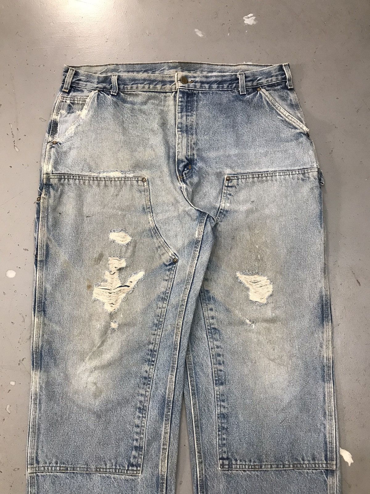 Carhartt × Vintage Vintage Carhartt B73 DST distressed double knee denim Size US 42 / EU 58 - 5 Thumbnail