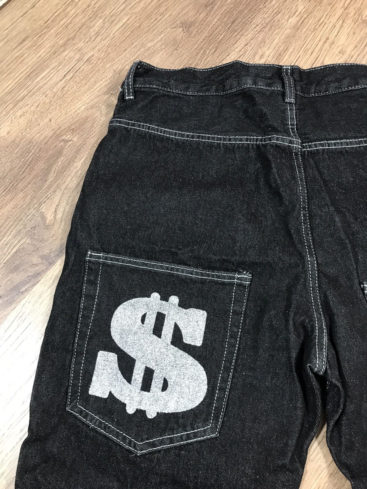 Japanese Brand × Vintage Denim Pants Dollar Big Logo Rap Pants Size US 35 - 12 Thumbnail