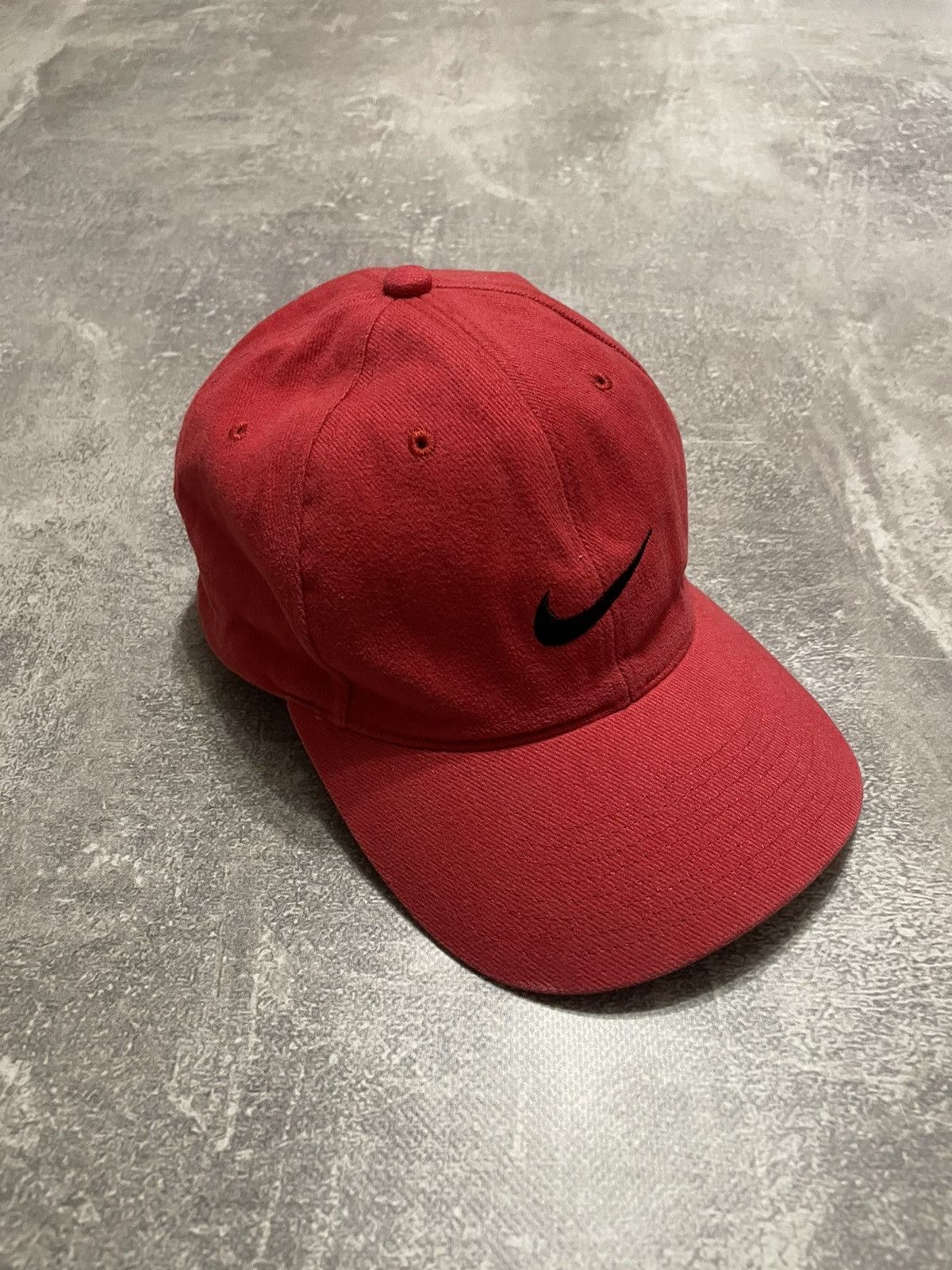 Nike × Vintage Vintage Nike Swoosh Logo Red Cap Hat Y2K Size ONE SIZE - 1 Thumbnail