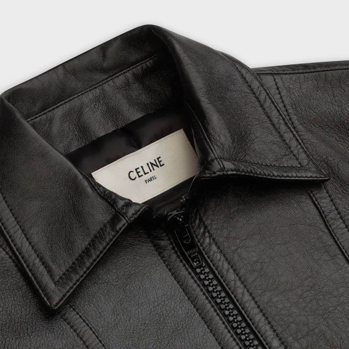 Celine Celine Leather Jacket in Small Size US S / EU 44-46 / 1 - 5 Thumbnail