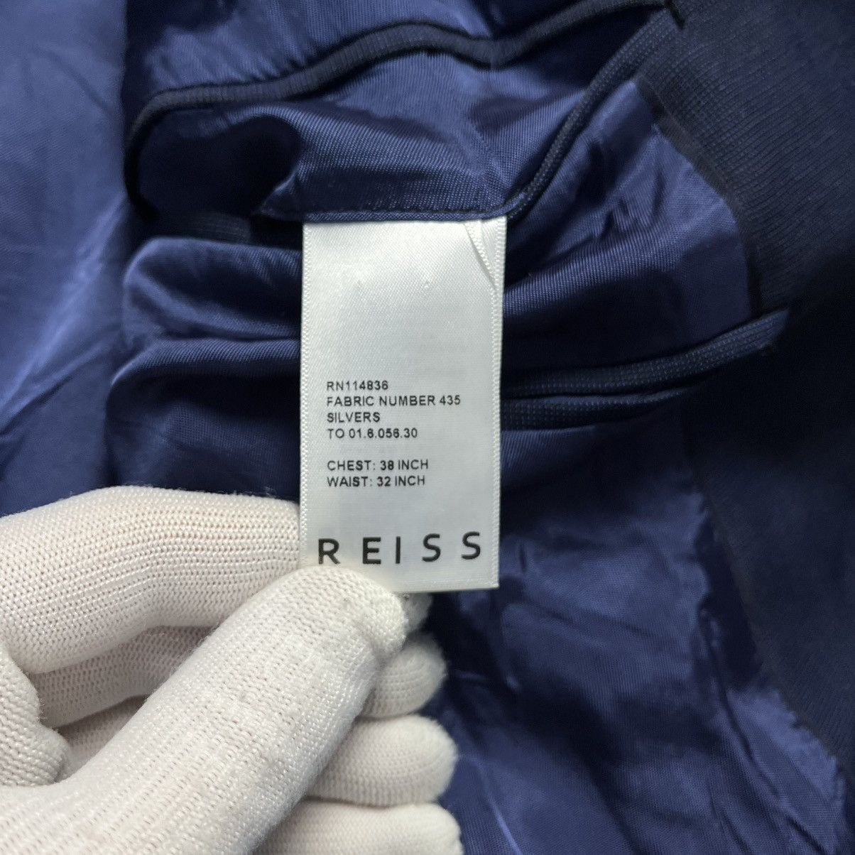 Designer × Reiss Reiss Blue Wool Blazer Jacket Luxury Classic Formal Size 38R - 8 Thumbnail
