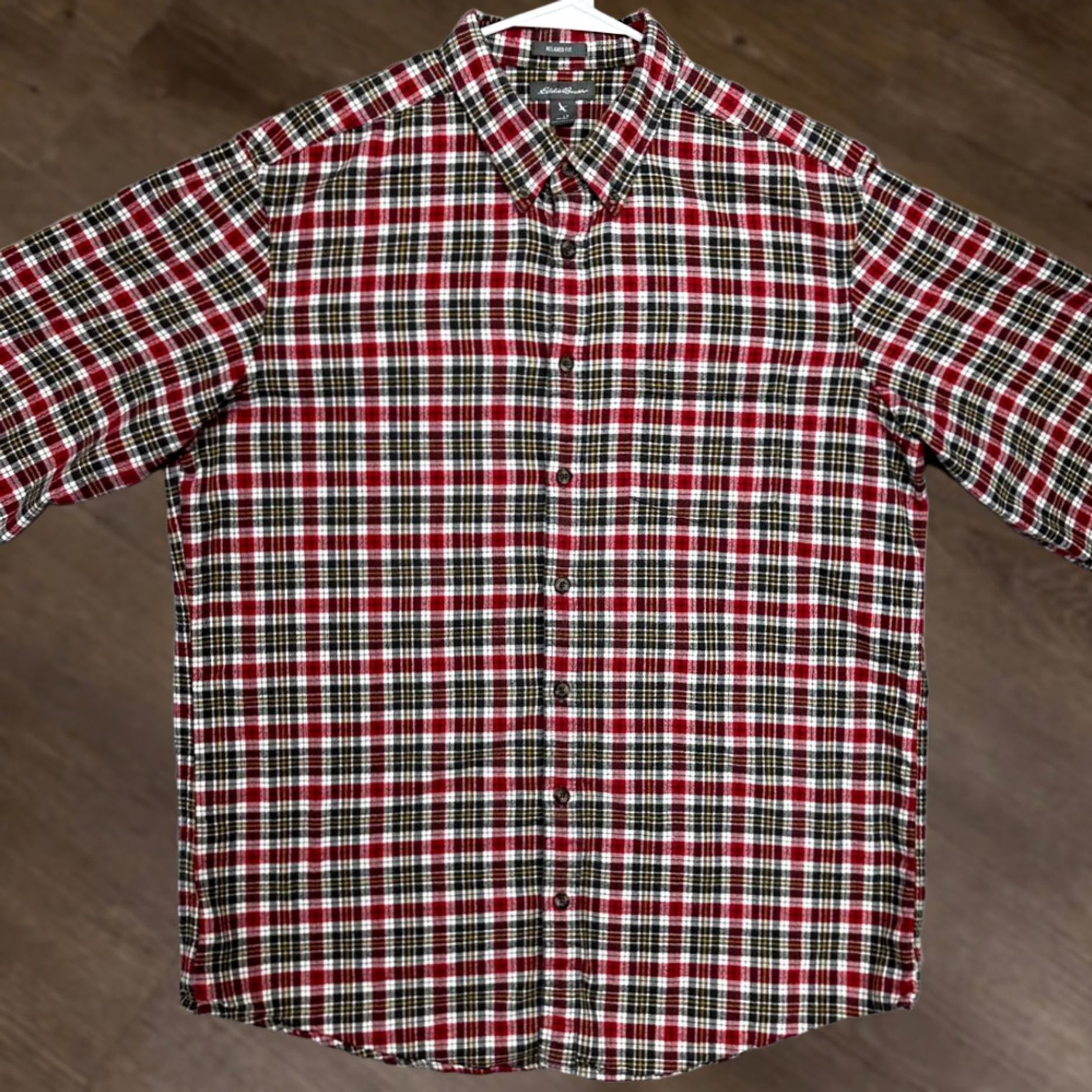 Eddie Bauer VINTAGE Eddie Bauer Shirt Mens Large Tall Red Plaid Flannel Button-Down Relaxed Fit Cotton Breathable Button Up Size US L / EU 52-54 / 3 - 1 Thumbnail