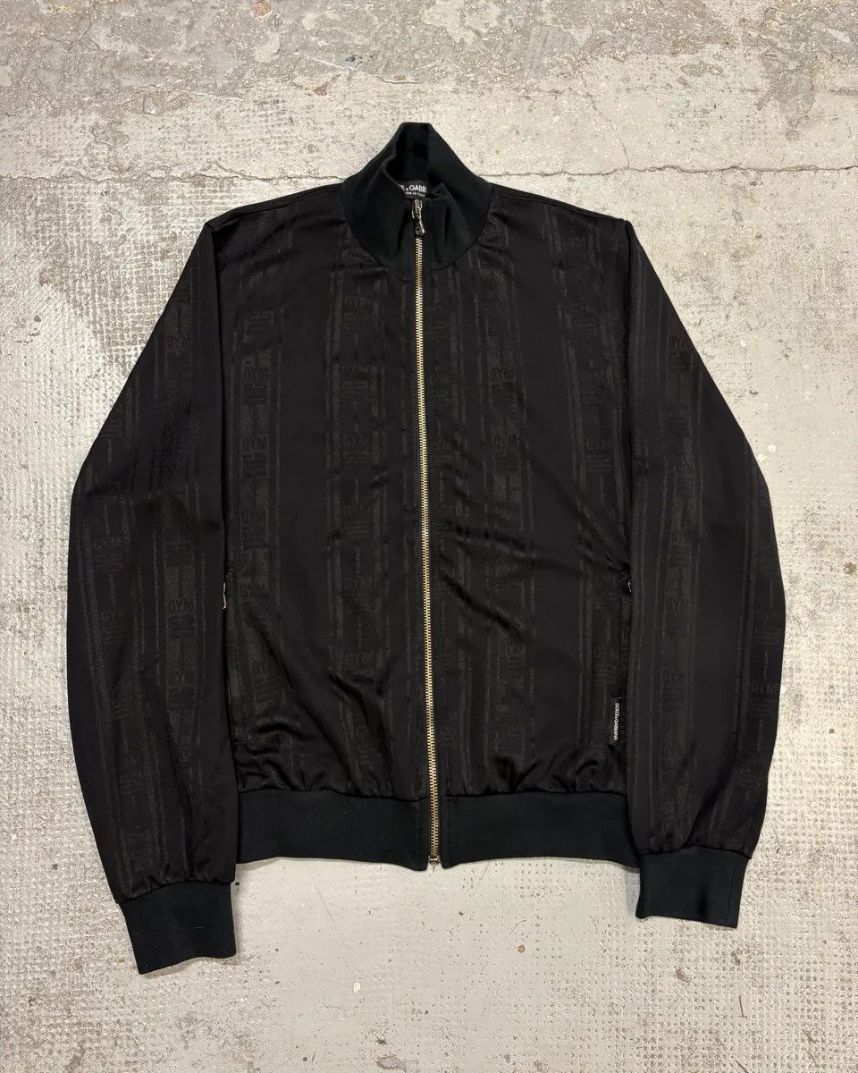 2000s Dolce & Gabbana Black Cotton Zip-up Lined Sweater