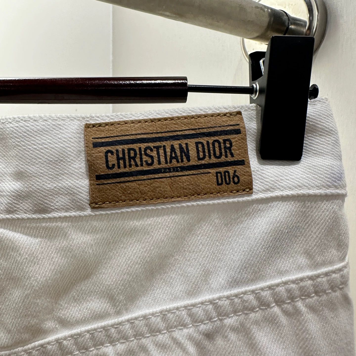 Christian Louboutin Dior may342 Leather Patch Jeans 32 Cotton Size 24" / US 00 / IT 34 - 6 Thumbnail