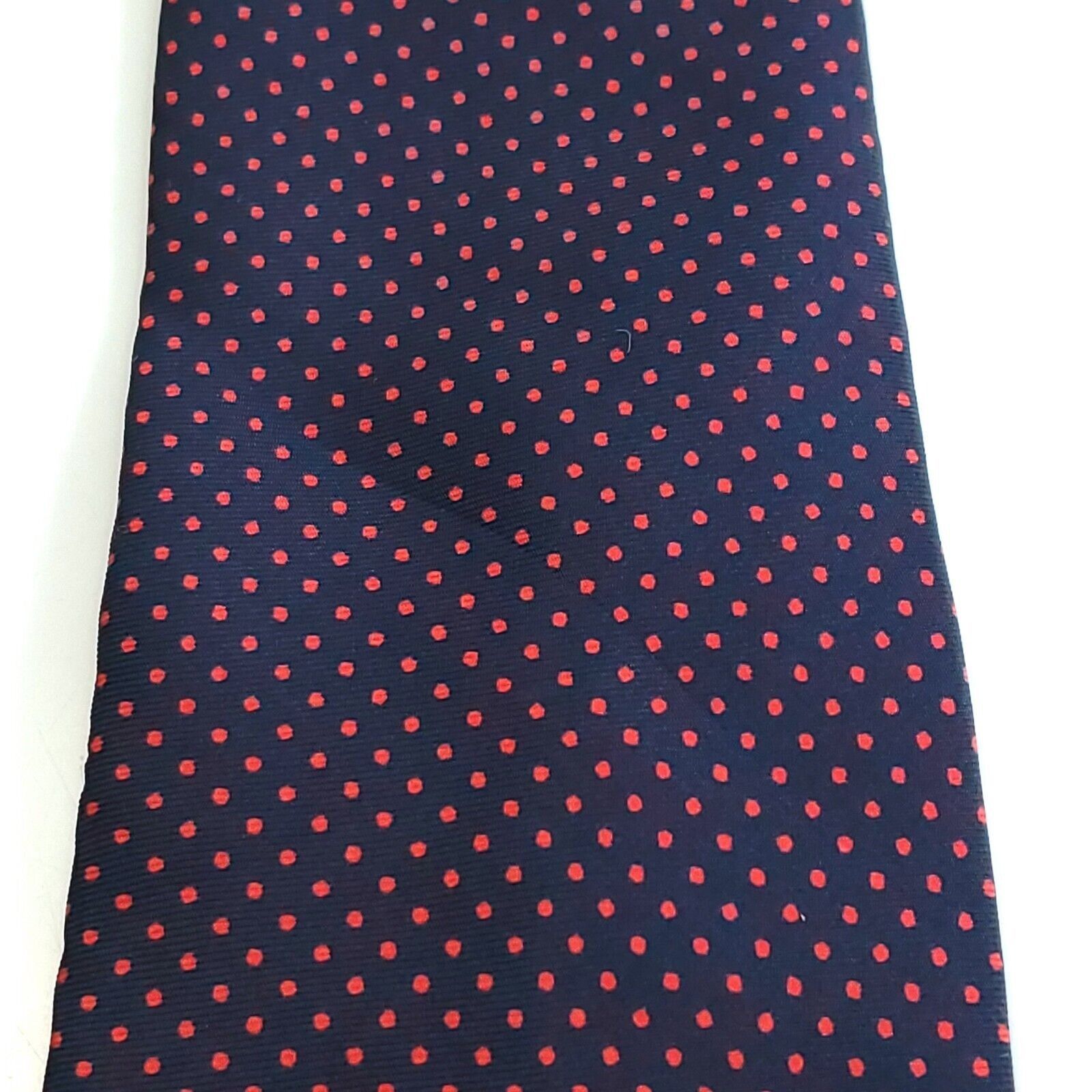 Stafford Stafford Silk Tie Blue Polka Dot Print Red Skinny Size ONE SIZE - 2 Thumbnail