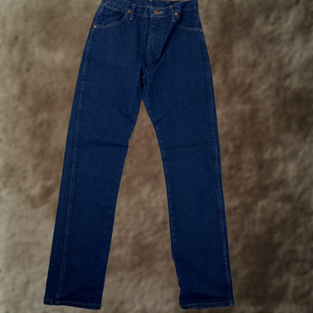 Wrangler VINTAGE Wrangler Jeans Womens 11x34 High Rise Straight Denim Blue Dark Wash Jeans Size 32" / US 10 / IT 46 - 1 Thumbnail