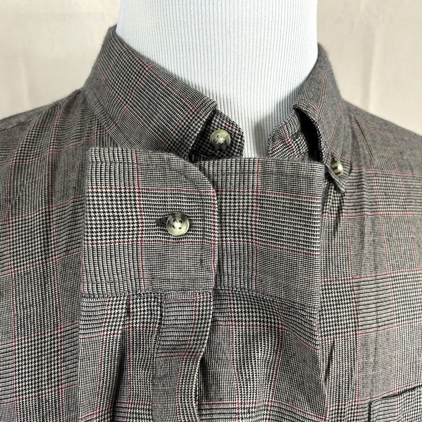 J.Crew J.CREW XL Slim Fit Brushed Cotton Shirt Glen Plaid Gold Black Cotton Casual Button-Front Shirt Mens Size US XL / EU 56 / 4 - 4 Thumbnail