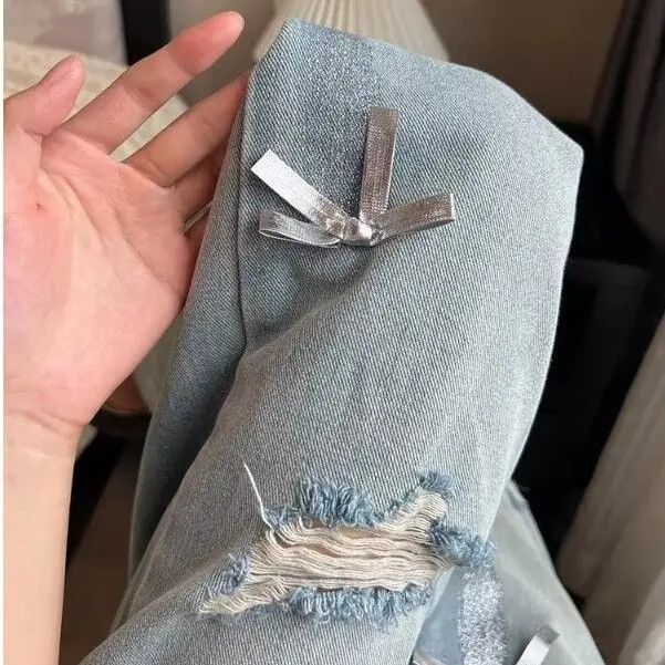 Japanese Brand × Jean Retro straight leg wide leg ripped jeans Size US 30 / EU 46 - 3 Thumbnail
