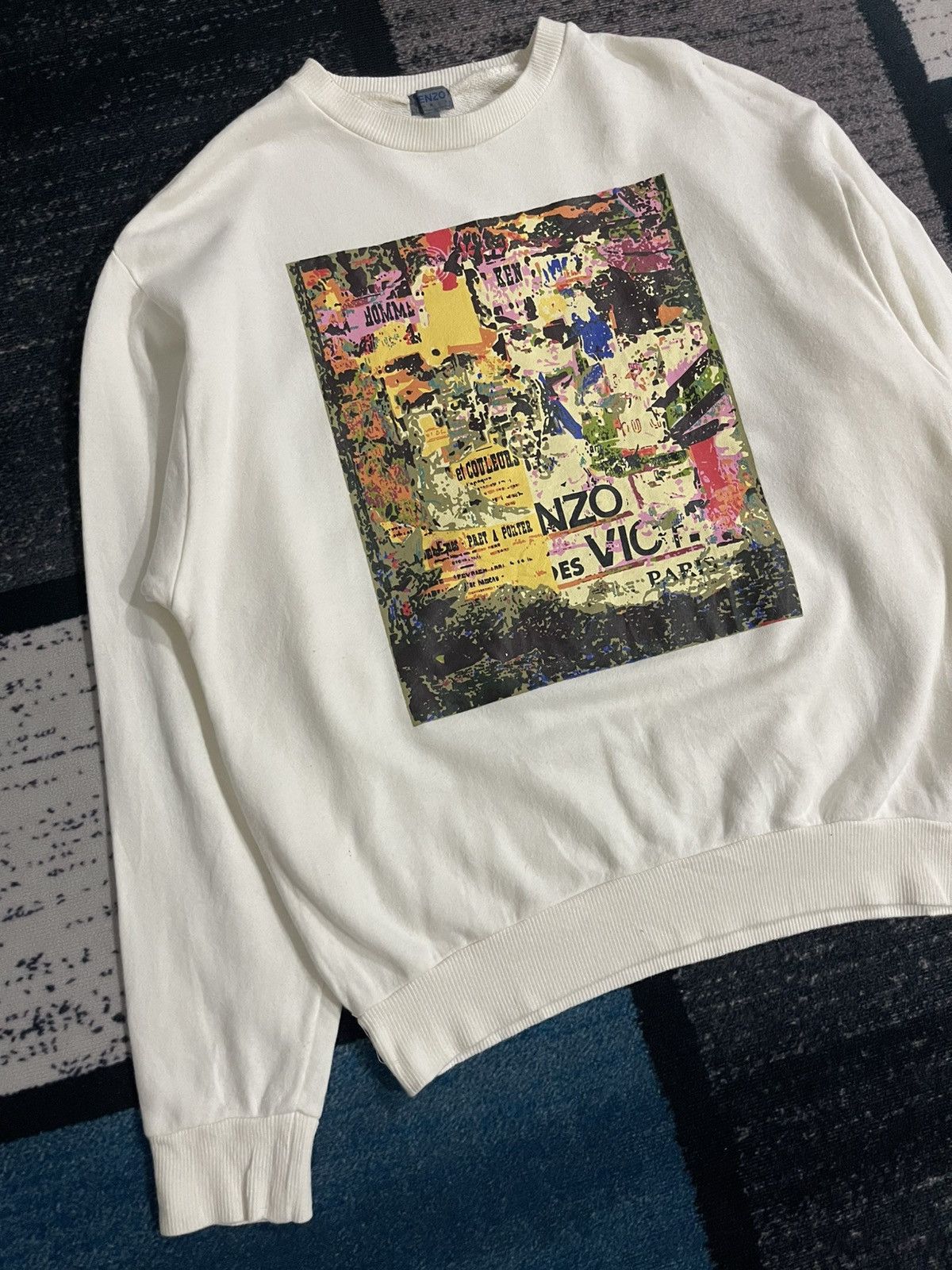 Kenzo × Vintage Vintage Kenzo Paris Big Logo Sweatshirt Size US L / EU 52-54 / 3 - 4 Thumbnail