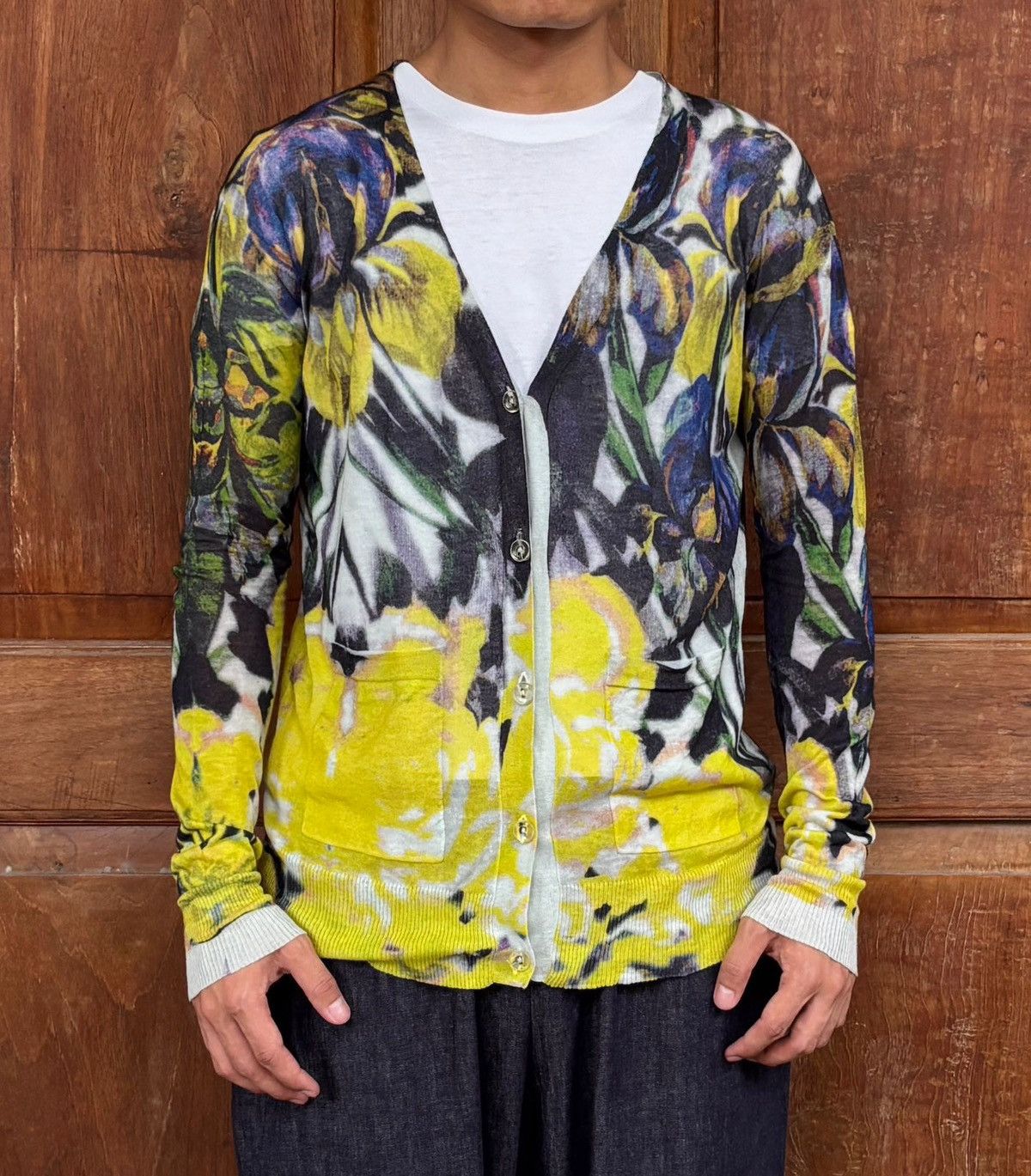 Dries Van Noten FREE TAX! Floral Airbrush Cardigan - Small Size US S / EU 44-46 / 1 - 1 Thumbnail