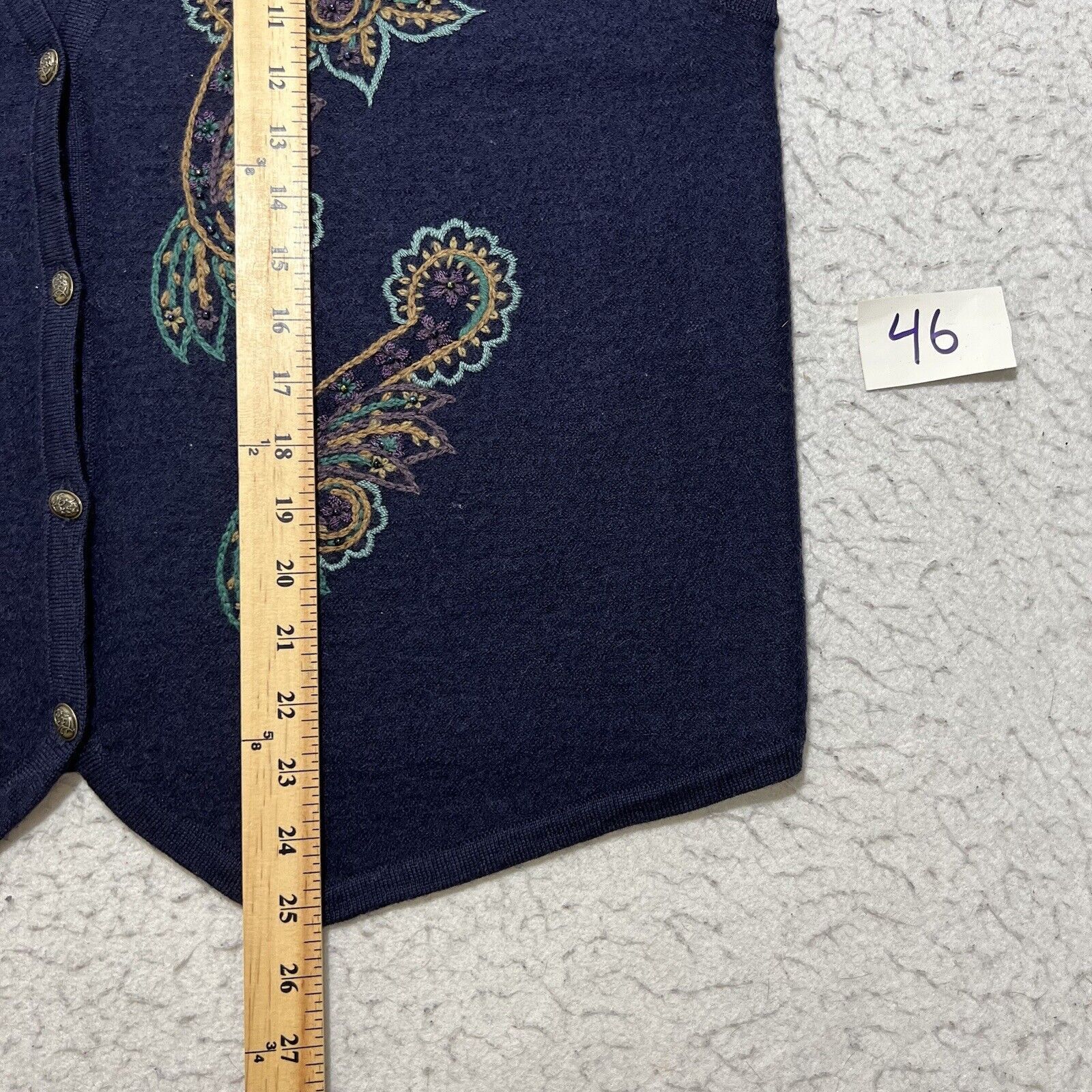 Vintage Vintage Koret Wool Cardigan Sweater Vest Embroidery V-Neck Size L / US 10 / IT 46 - 7 Thumbnail