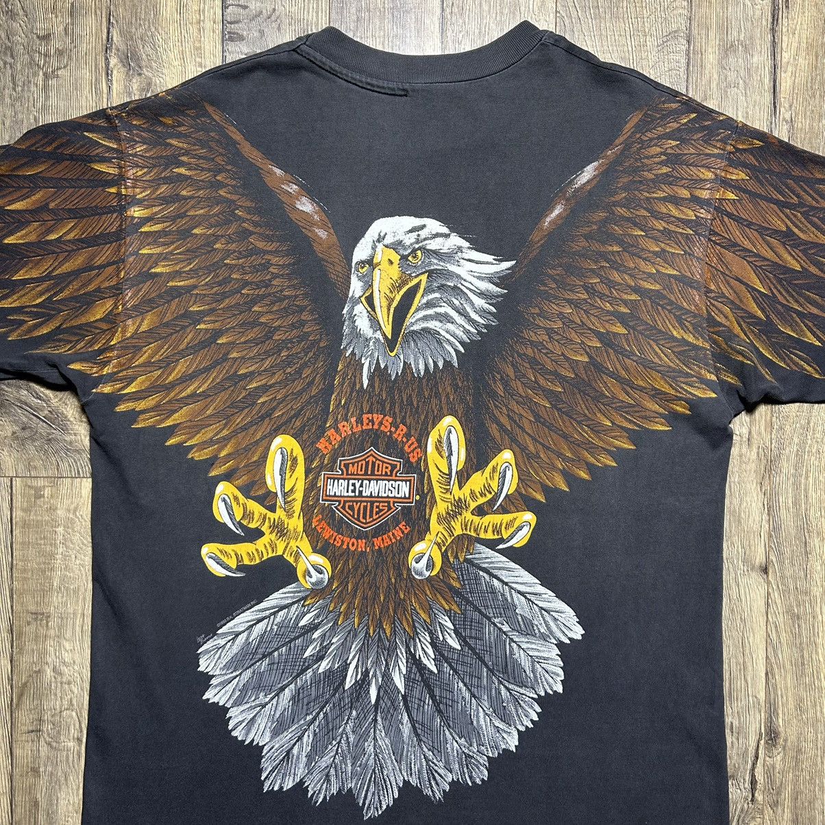Harley Davidson × Vintage Vintage Harley Davidson 1993 All Over Print 90s T Shirt XL Size US XL / EU 56 / 4 - 6 Thumbnail