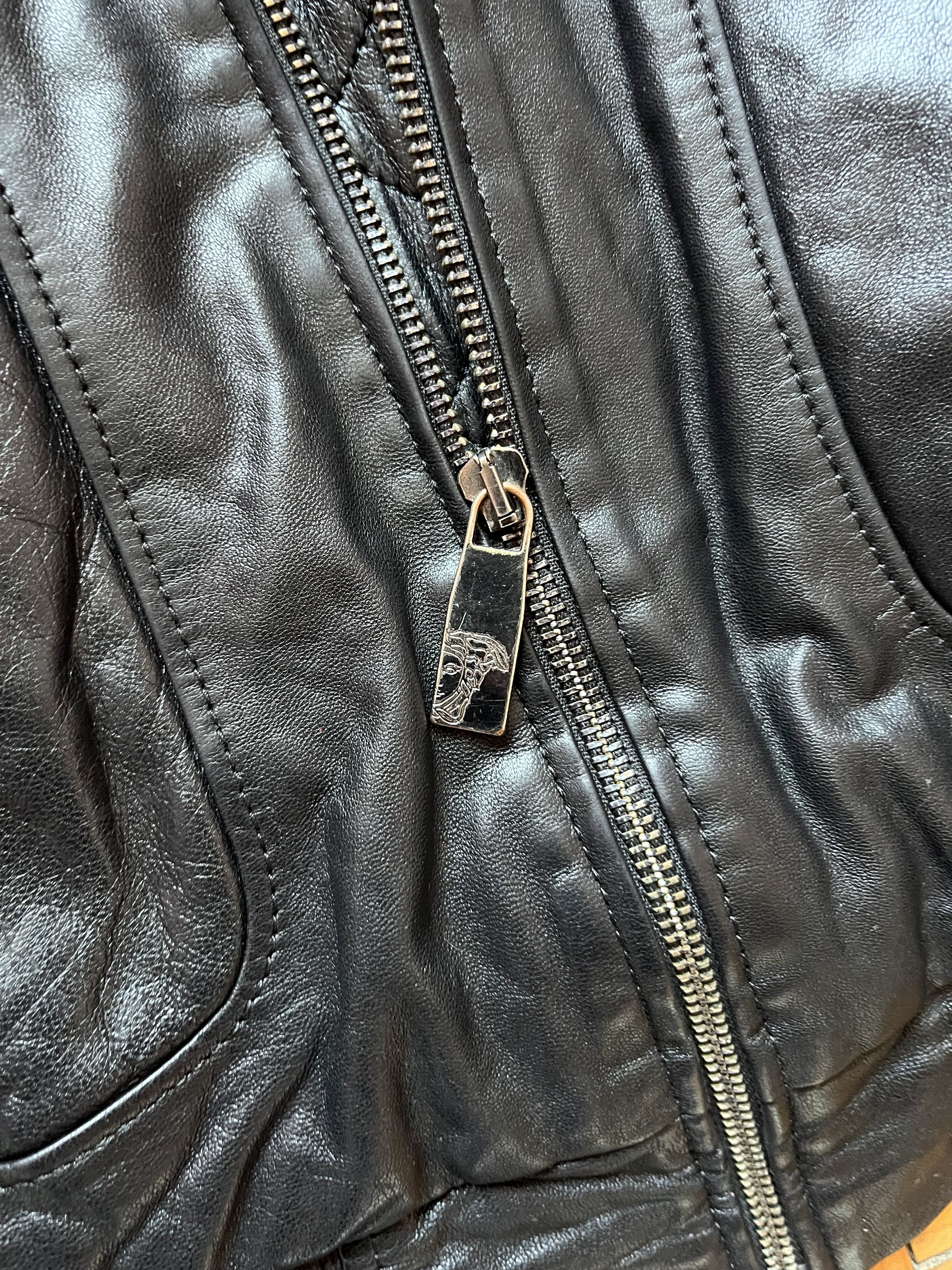 Versace Vintage Gianni Varsace Collection Metal Logo Leather Jacket Size US M / EU 48-50 / 2 - 9 Thumbnail