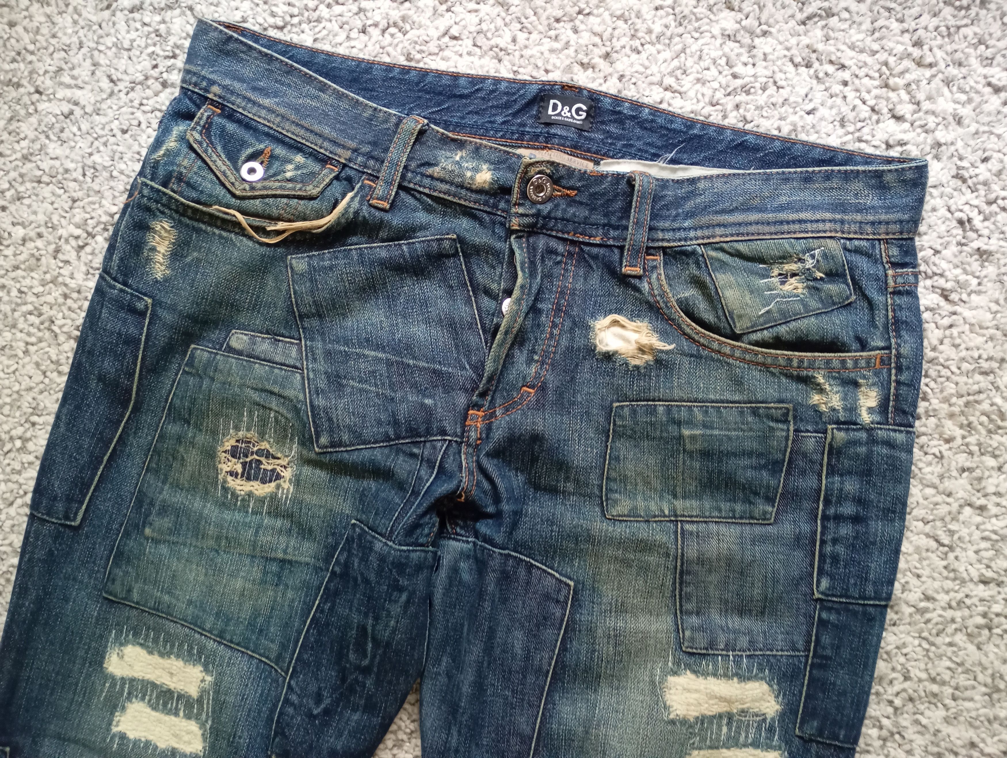 Dolce & Gabbana Dolce & Gabbana Y2k Distressed Patchwork Denim Pants Size US 32 / EU 48 - 15 Thumbnail