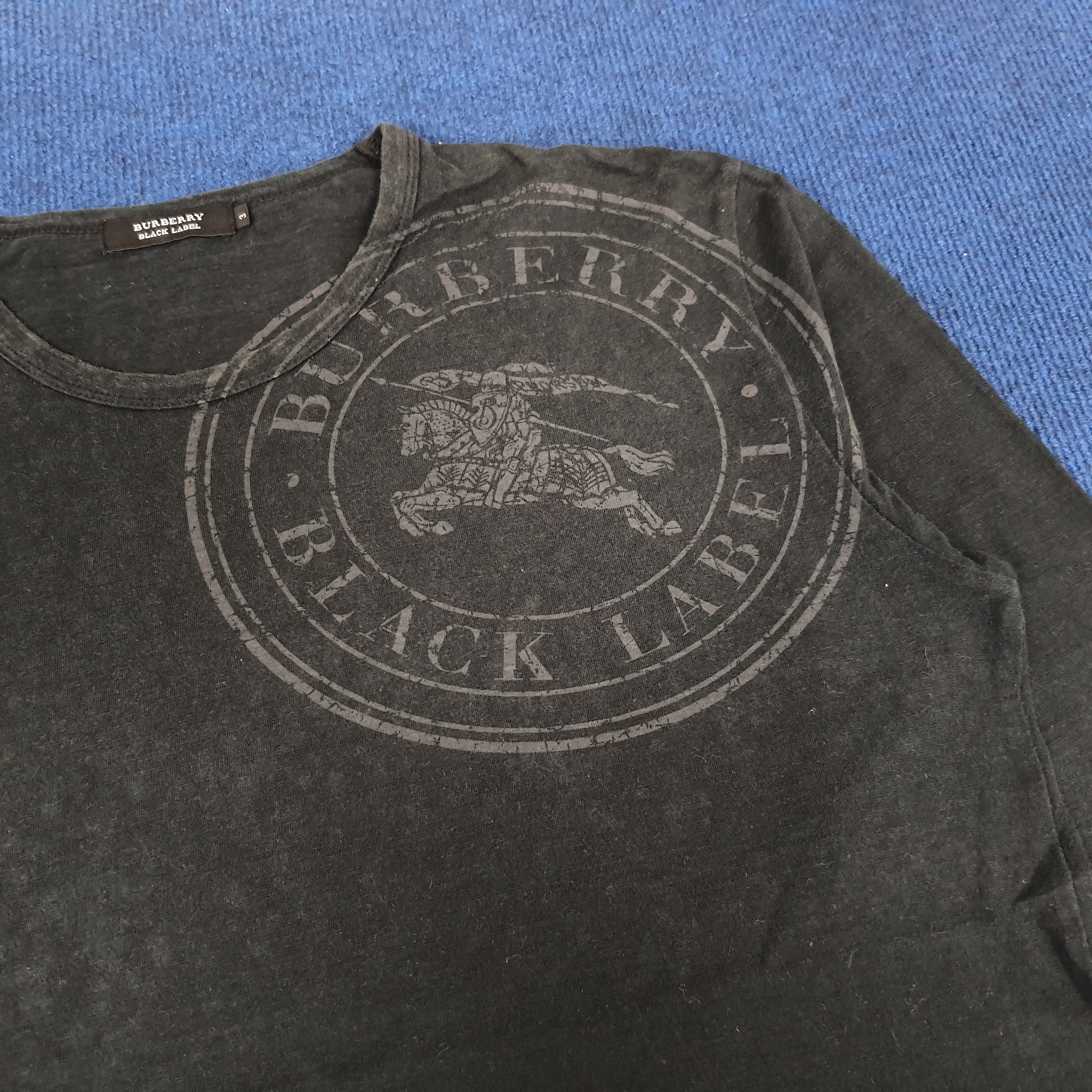 Burberry × Vintage Vintage Burberry Big Logo Long Sleeve Tshirt Size US M / EU 48-50 / 2 - 2 Thumbnail