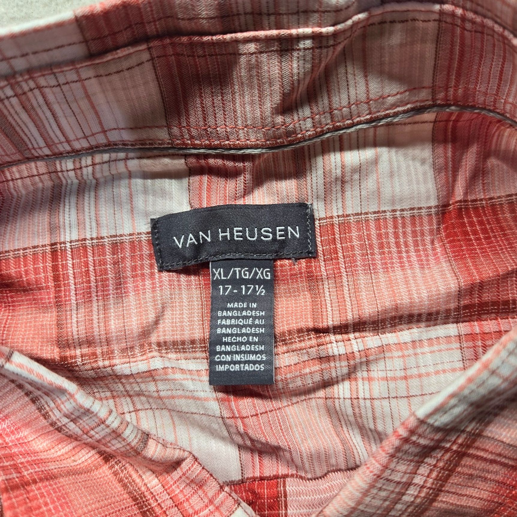 Van Heusen VINTAGE Van Heusen Red Plaid Button-Up Shirt Adult XL Regular Cotton Blend Preppy Mens Size US XL / EU 56 / 4 - 2 Thumbnail