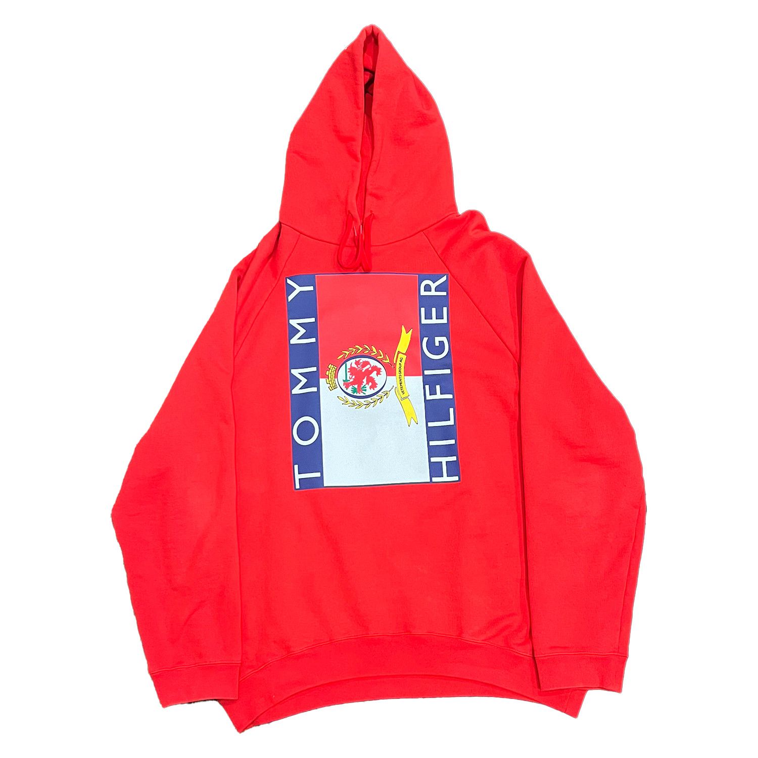 image of Tommy Hilfiger x Vetements Ragland Oversized Hoodie in Red, Men's (Size Medium)