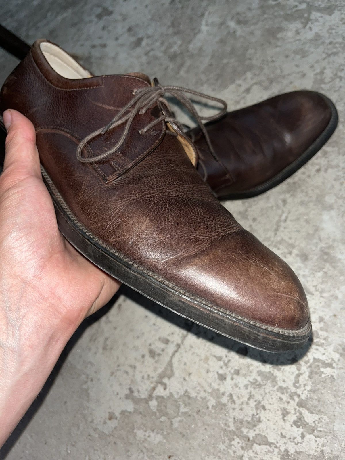 Salvatore Ferragamo Salvatore Ferragamo Lace Up Oxfords Leather Dress Shoes Size US 9 / EU 42 - 10 Thumbnail