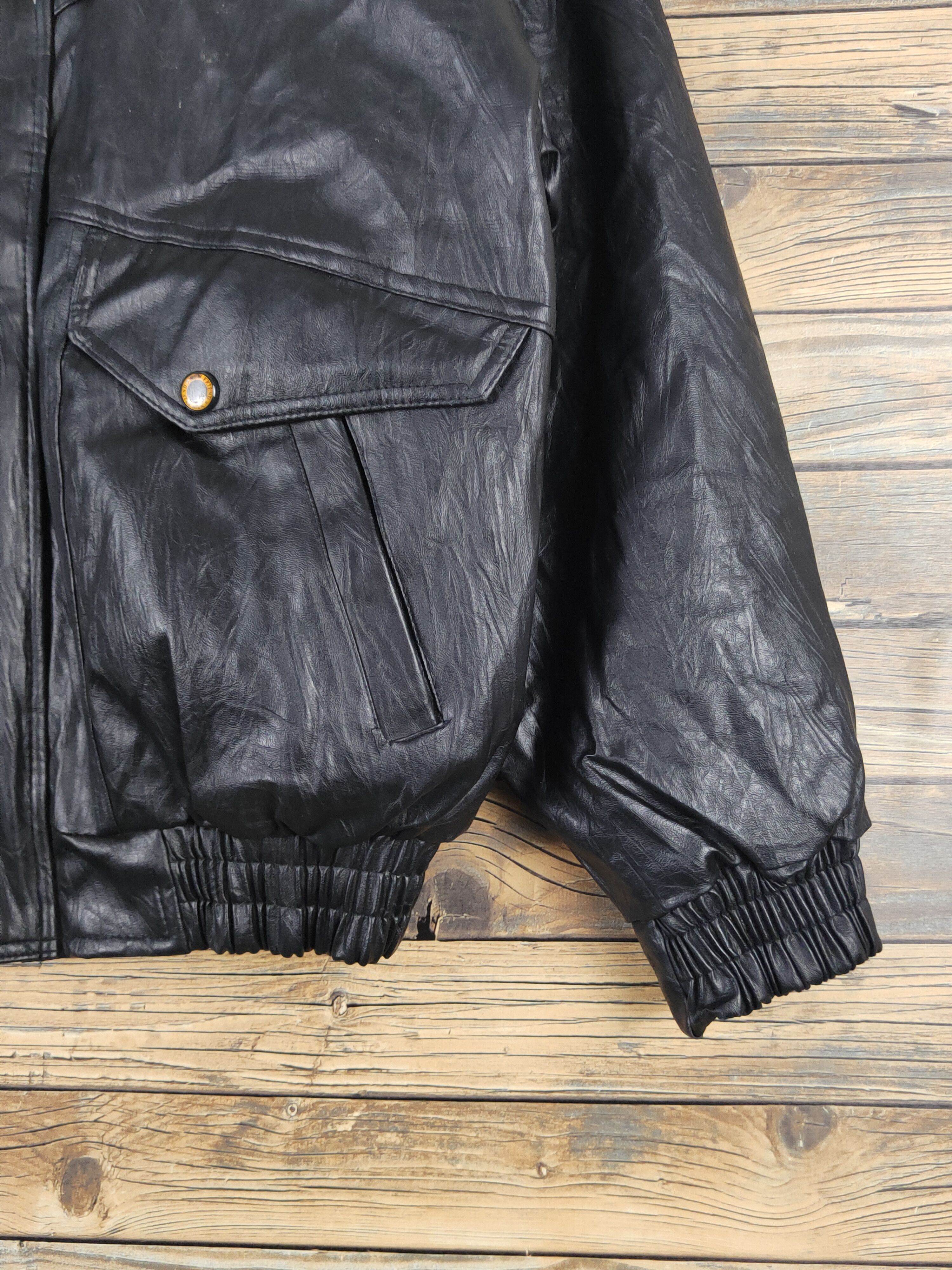 Genuine Leather Actiman Black vintage Leather Jackets #W1118 Size US L / EU 52-54 / 3 - 8 Thumbnail