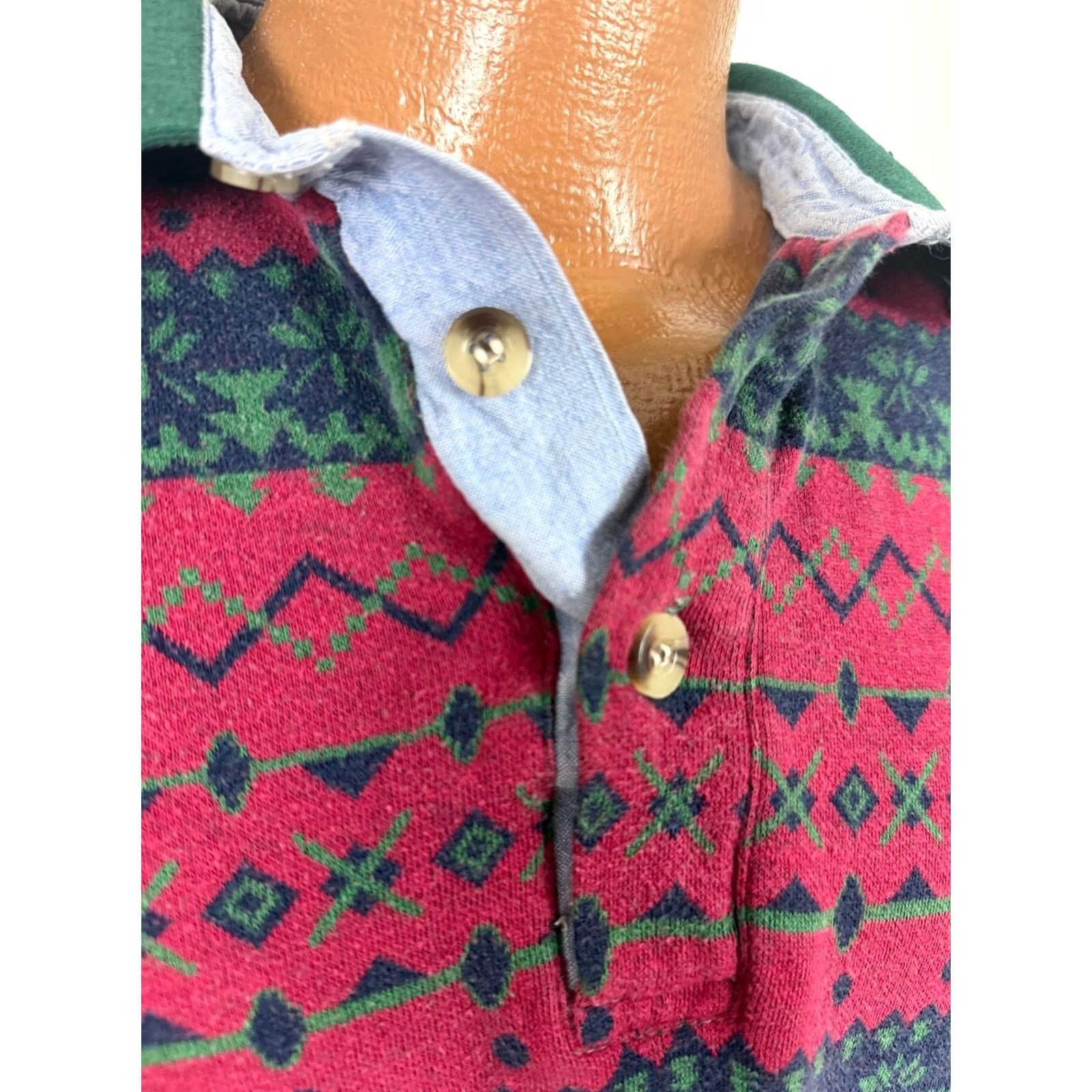 Vintage VINTAGE Ivy Club Polo Shirt Men M Geometric Red Navy Green 80s 90s - Shirt Mens M Red Green Navy Geometric 80s 90s Vintage Ivy Club Polo Shirt Size US M / EU 48-50 / 2 - 4 Thumbnail