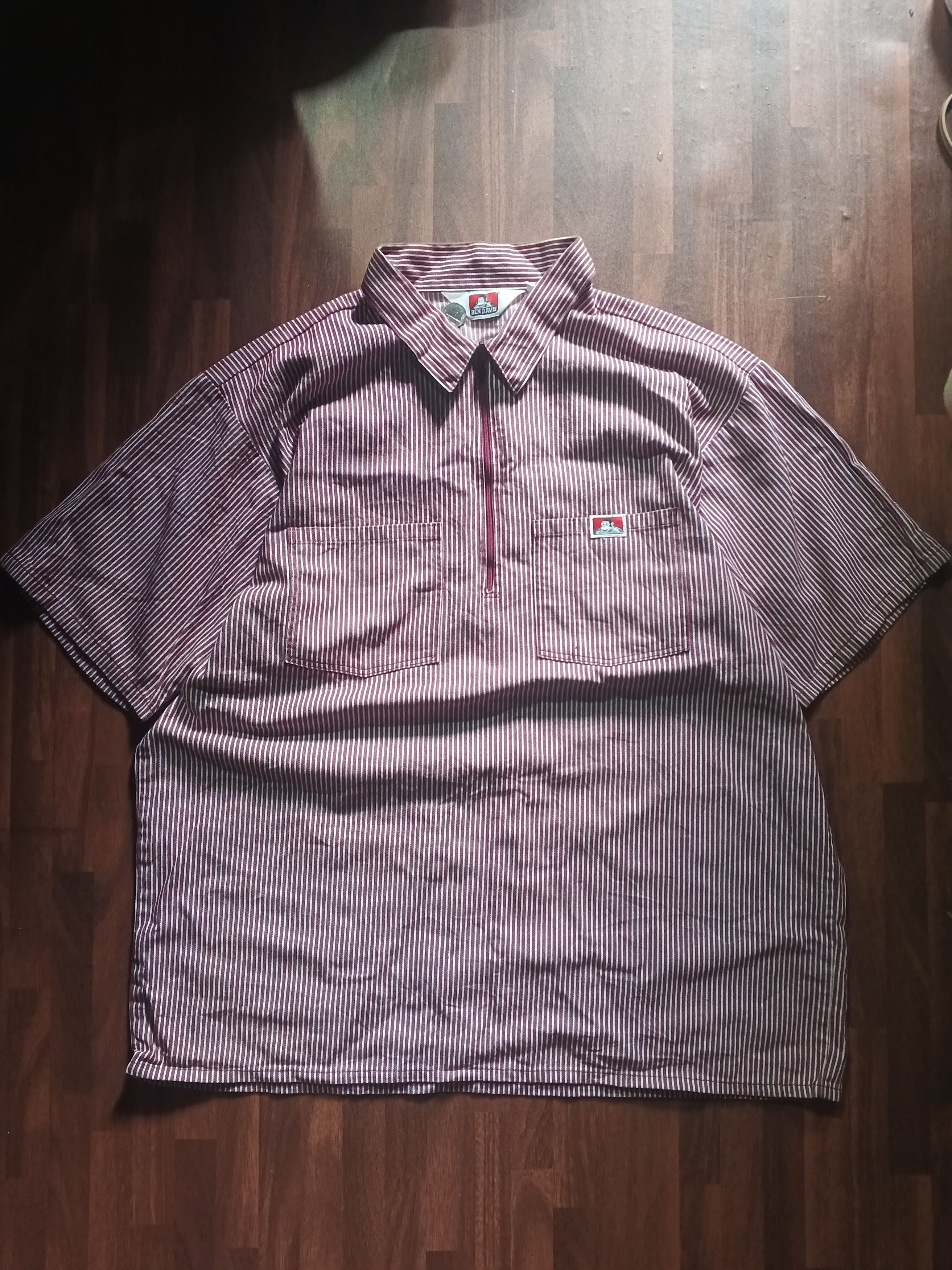 Ben Davis × Vintage Vintage 90s Ben Davis quarter zip stripe polo Size US XL / EU 56 / 4 - 1 Thumbnail