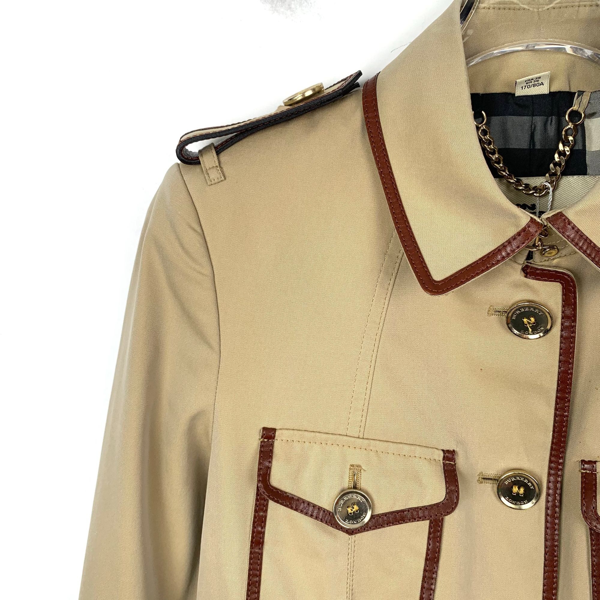 Burberry Burberry London Beige & Brown Multi-Pocket Trench Coat Size Size S / US 4 / IT 40 - 4 Thumbnail