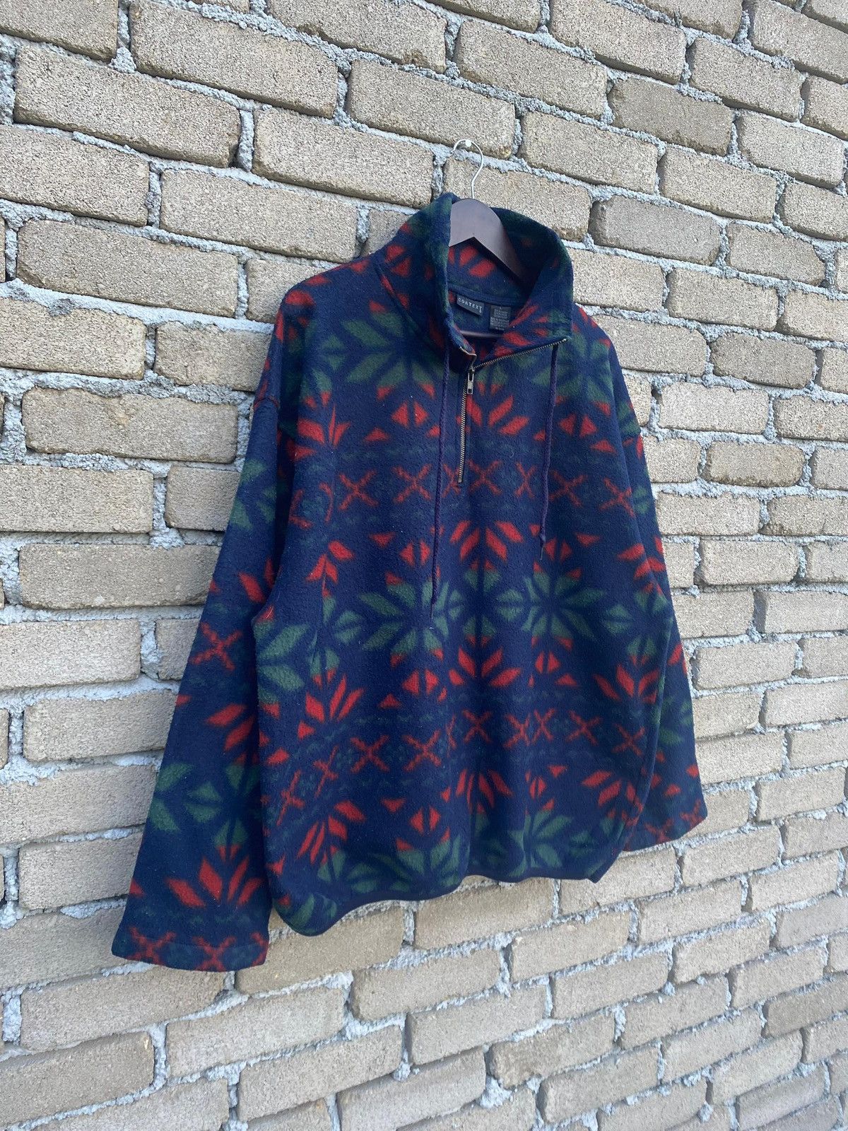 Japanese Brand Vintage Context Fleece Jacket Half Zipper Size US L / EU 52-54 / 3 - 3 Thumbnail