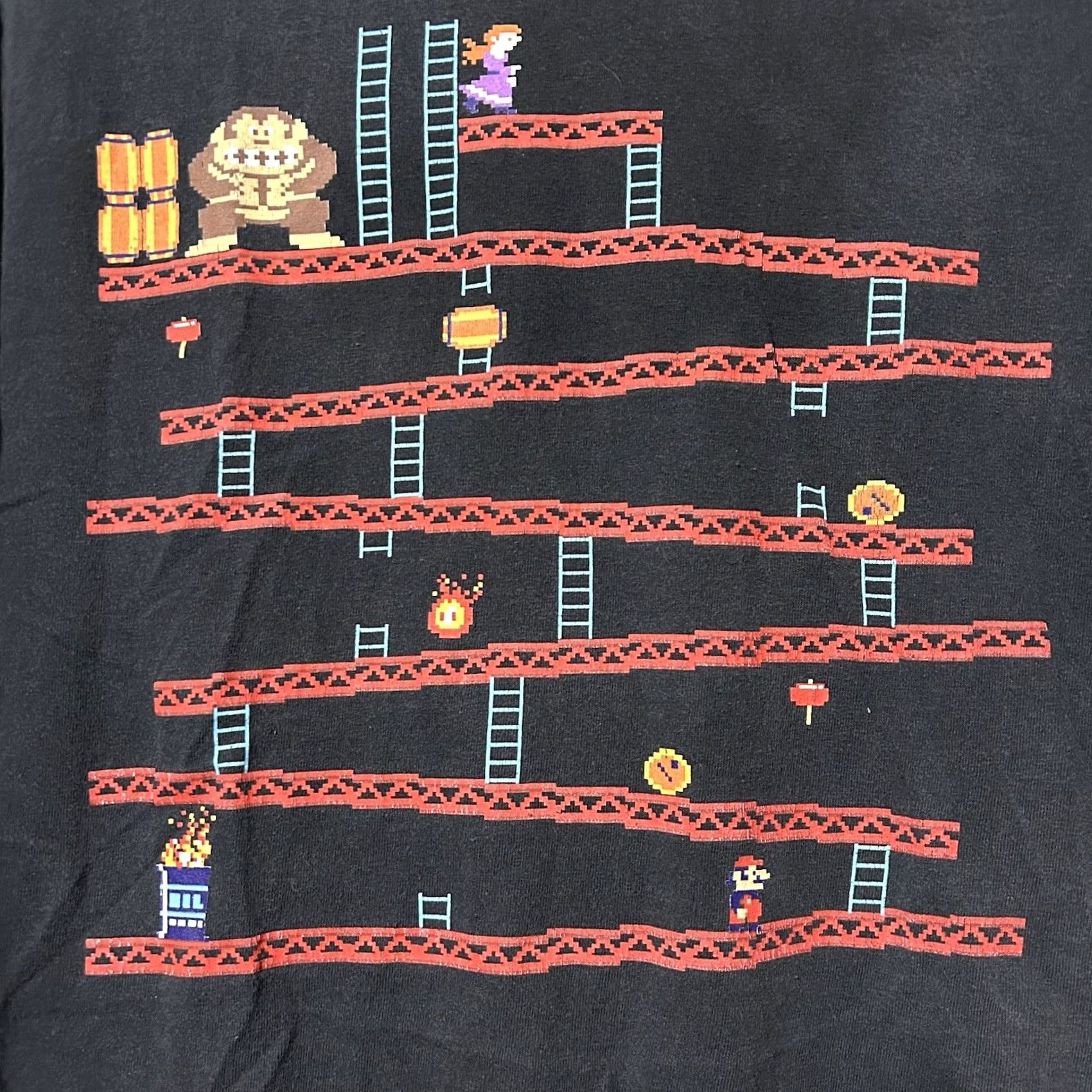 Nintendo VINTAGE Nintendo Donkey Kong Shirt M Mens Black 2000s Y2K video game faded graphic Size US M / EU 48-50 / 2 - 2 Thumbnail