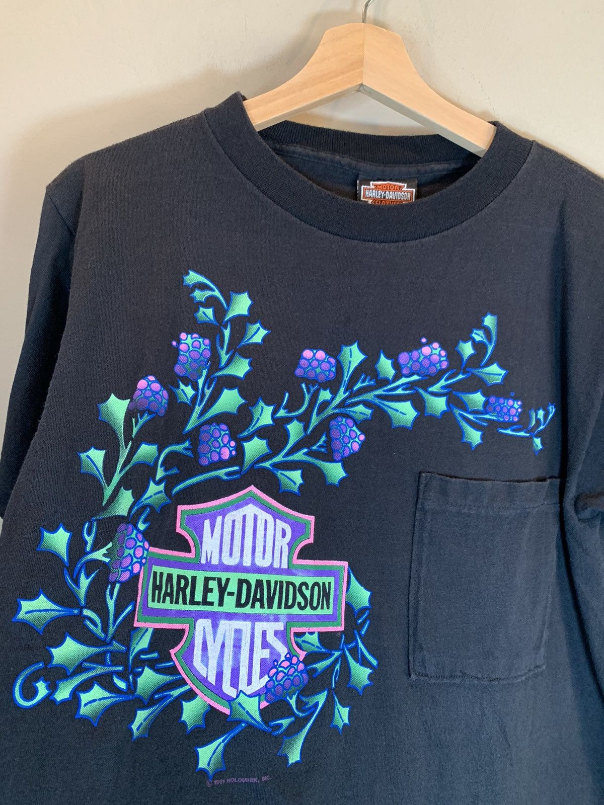 Harley Davidson *RARE* Vintage 1991 Harley Davidson Rocky Mountain Art Shirt Size US S / EU 44-46 / 1 - 3 Thumbnail
