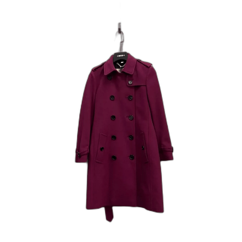 Burberry Burberry Double-Breasted Coat in Pink Purple Size S / US 4 / IT 40 - 1 Thumbnail