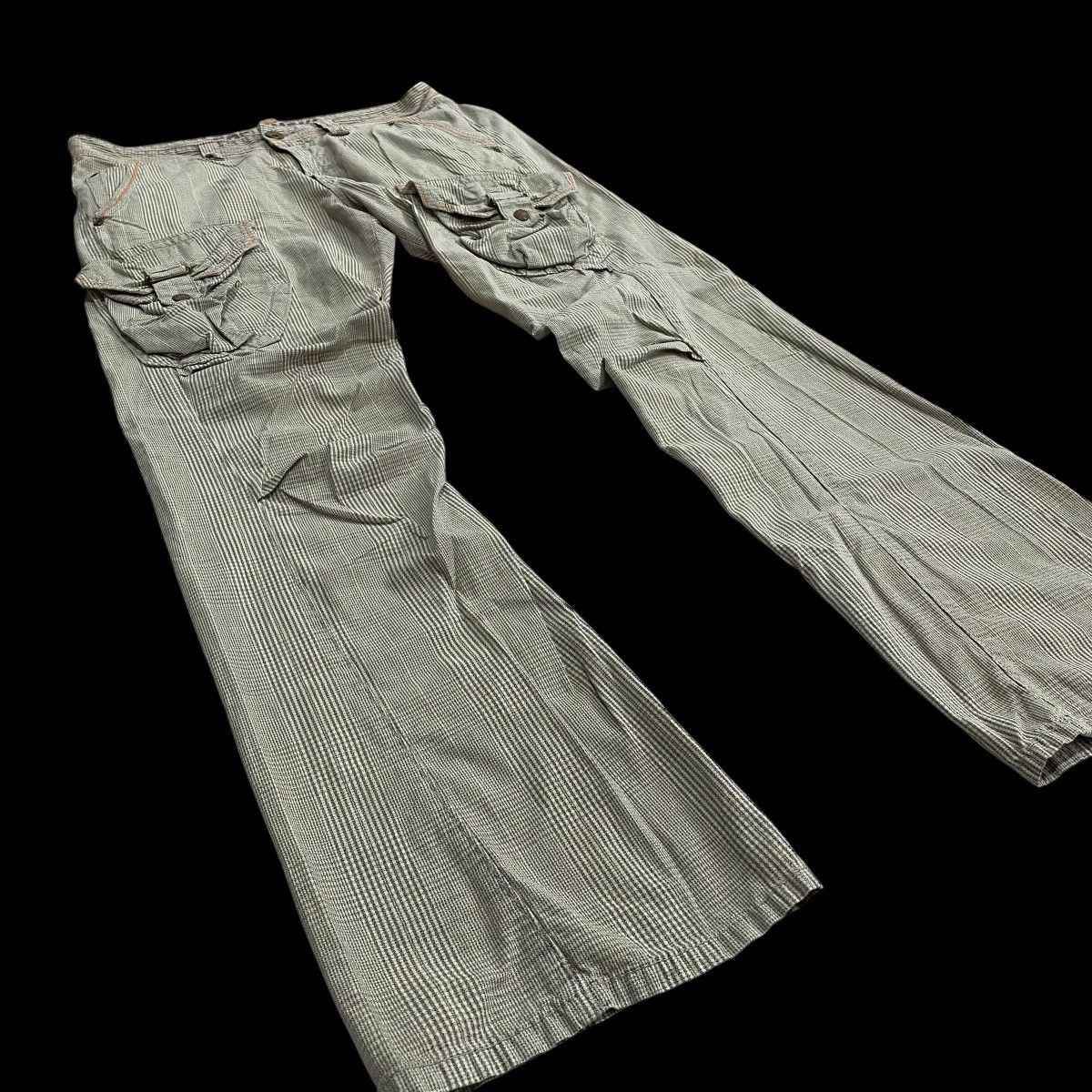 Edwin × Japanese Brand Edwin 505 Khaki Bondage Cargo Punk Flared Pants Size US 35 - 2 Thumbnail