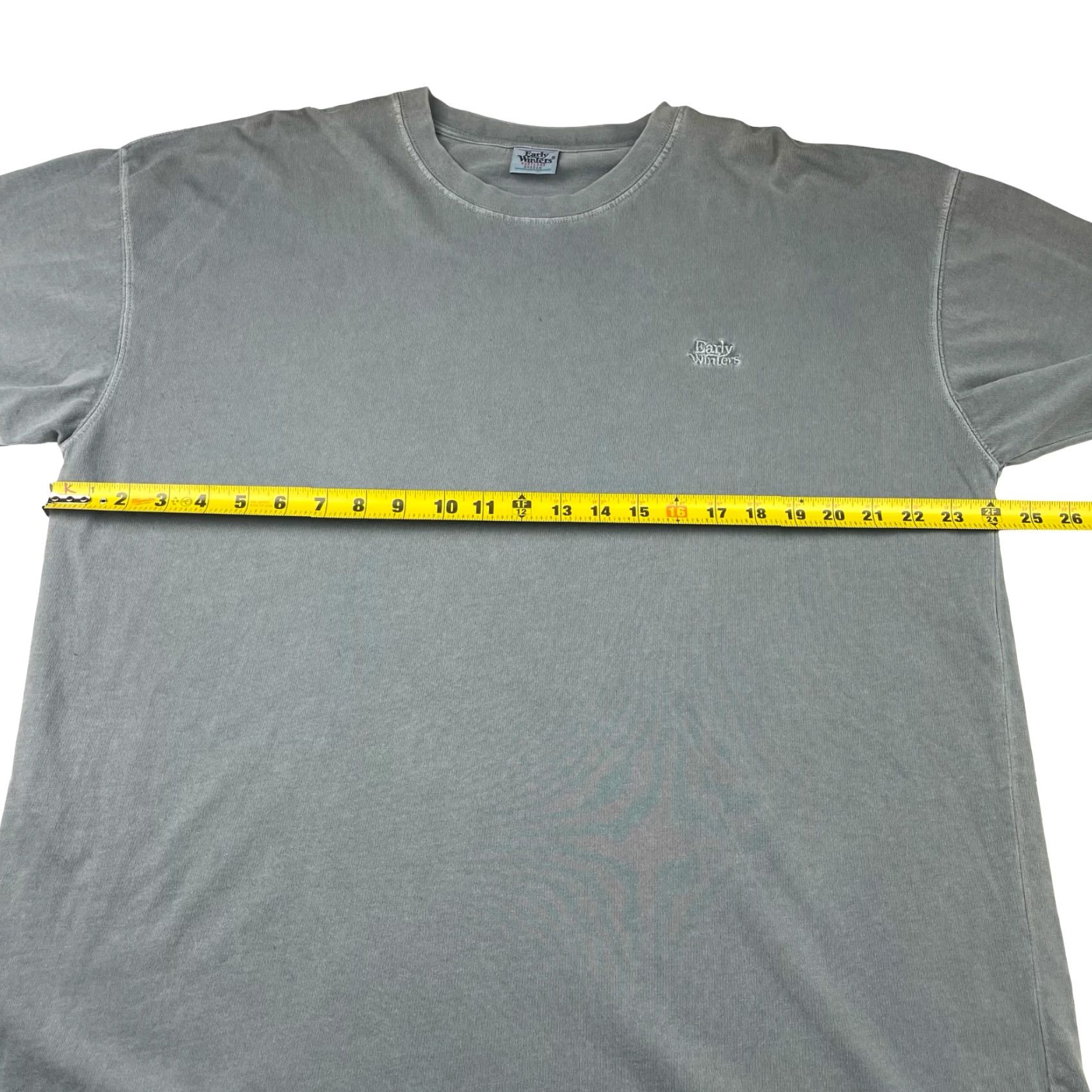 Vintage VTG Early Winters Men’s T-Shirt Gray 100% Organic Cotton Long Sleeve Crew Neck Embroidered Chest Large Mens Size US L / EU 52-54 / 3 - 6 Thumbnail