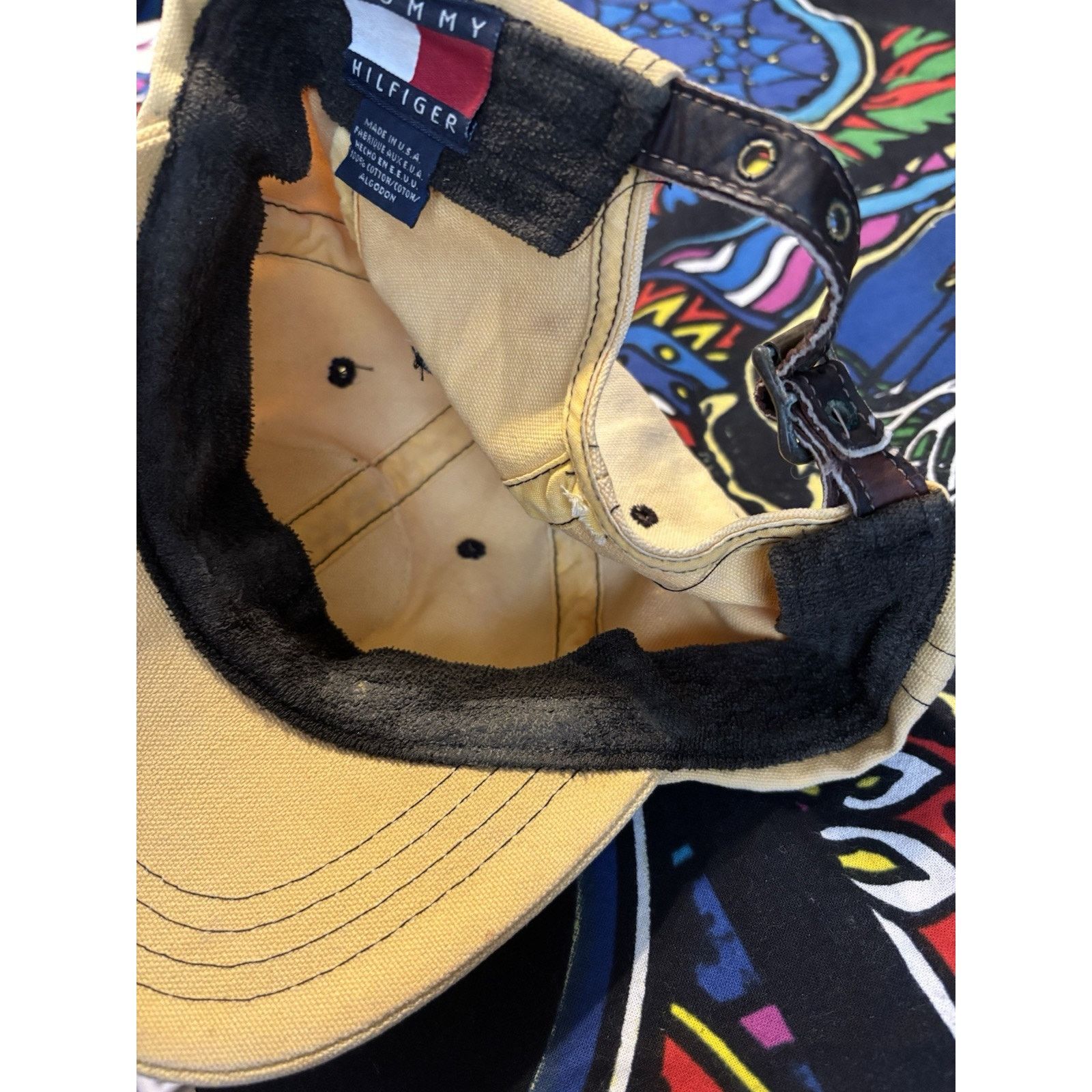 Vintage Tommy Hilfiger Expedition Series beige leather strapback Size ONE SIZE - 5 Thumbnail